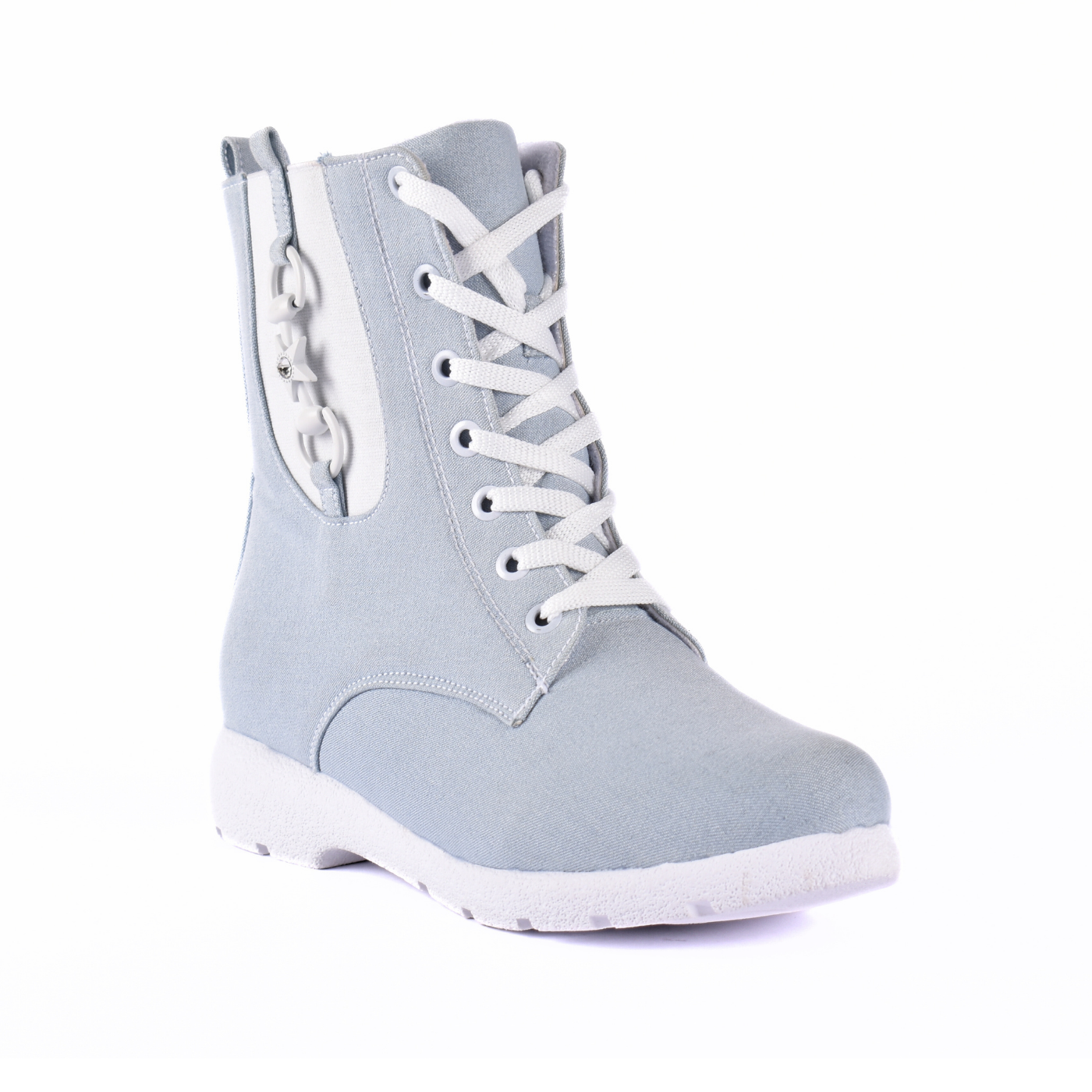 Leather Half Boots With Buckle Gray Melouk