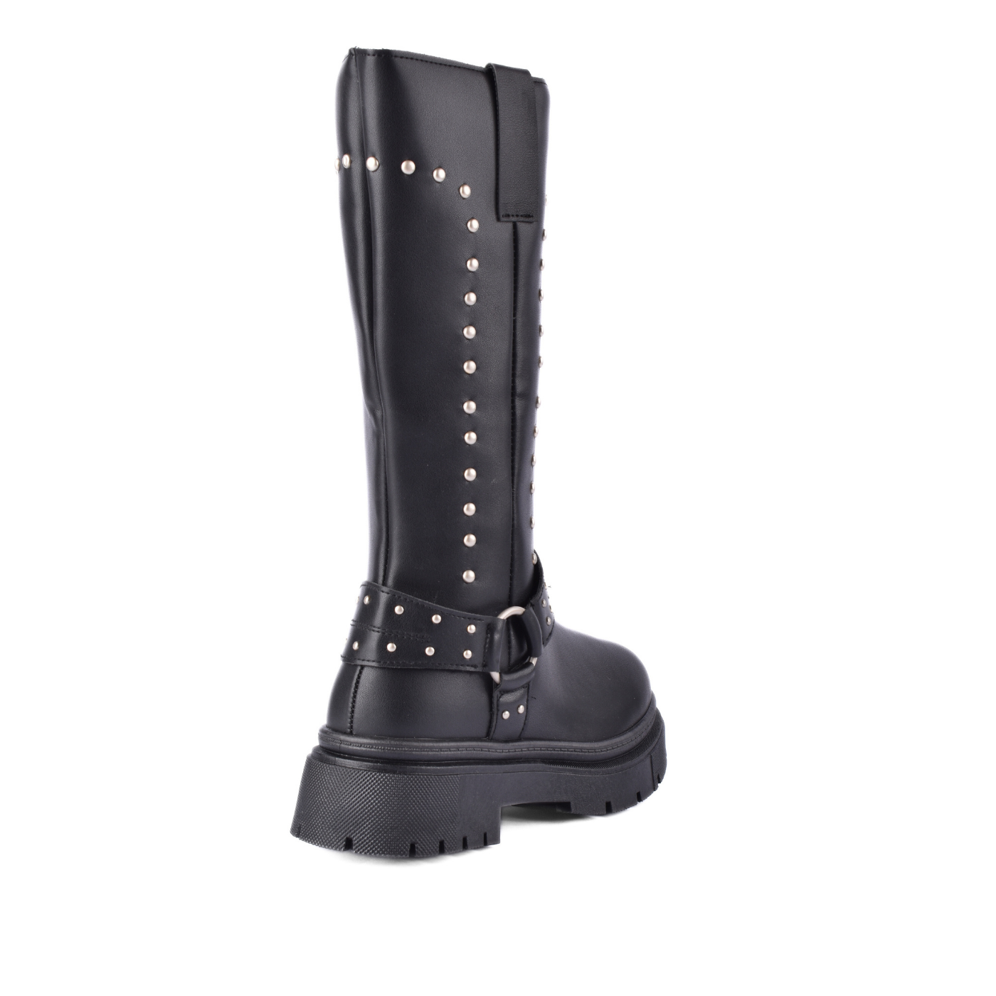 Knotted Heeled Leather High Boot