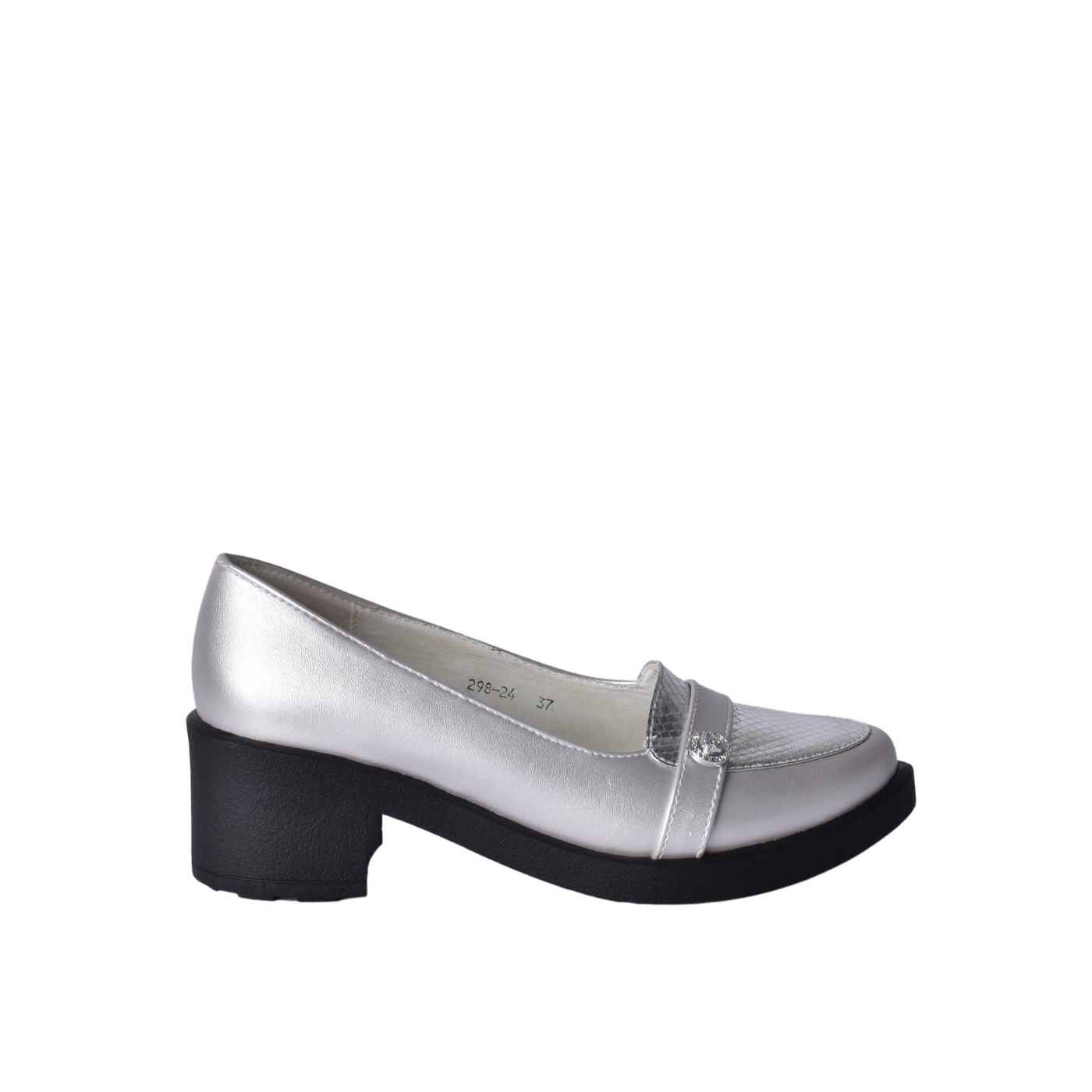 Leather Casual Loafer With Studs Silver Melouk