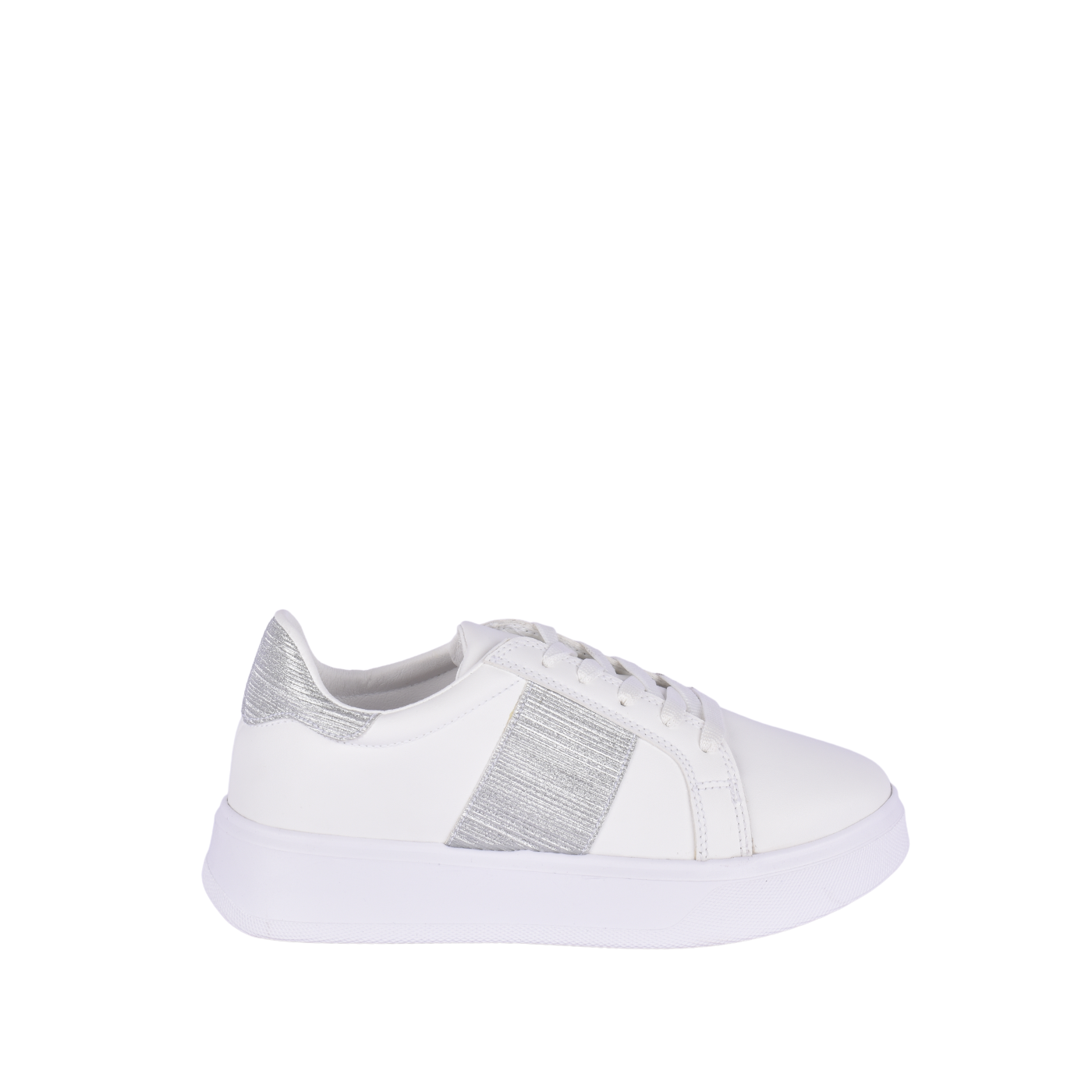Fashionable Sneaker With Trims Silver Melouk