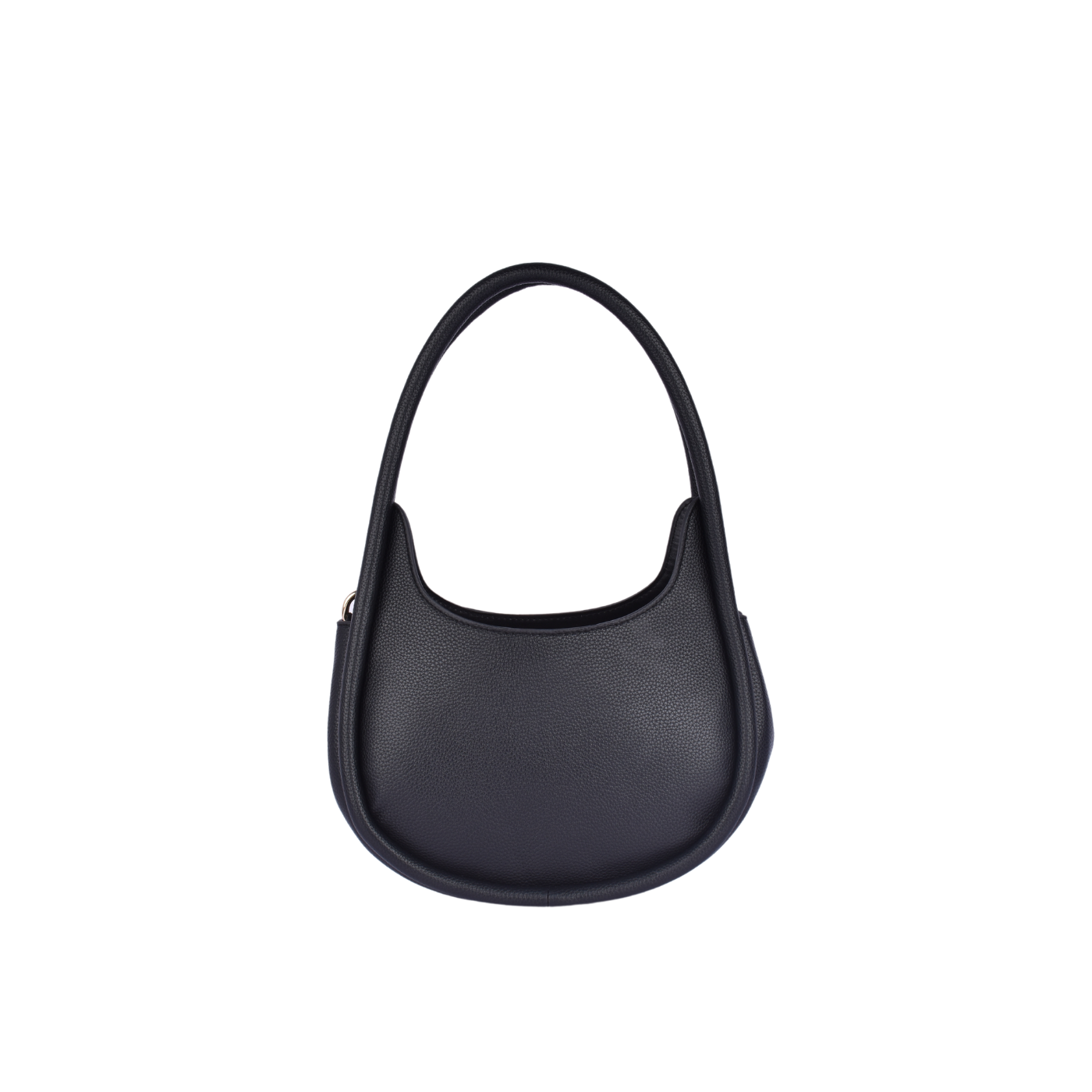 Basic Leather Shoulder Bag Black Melouk