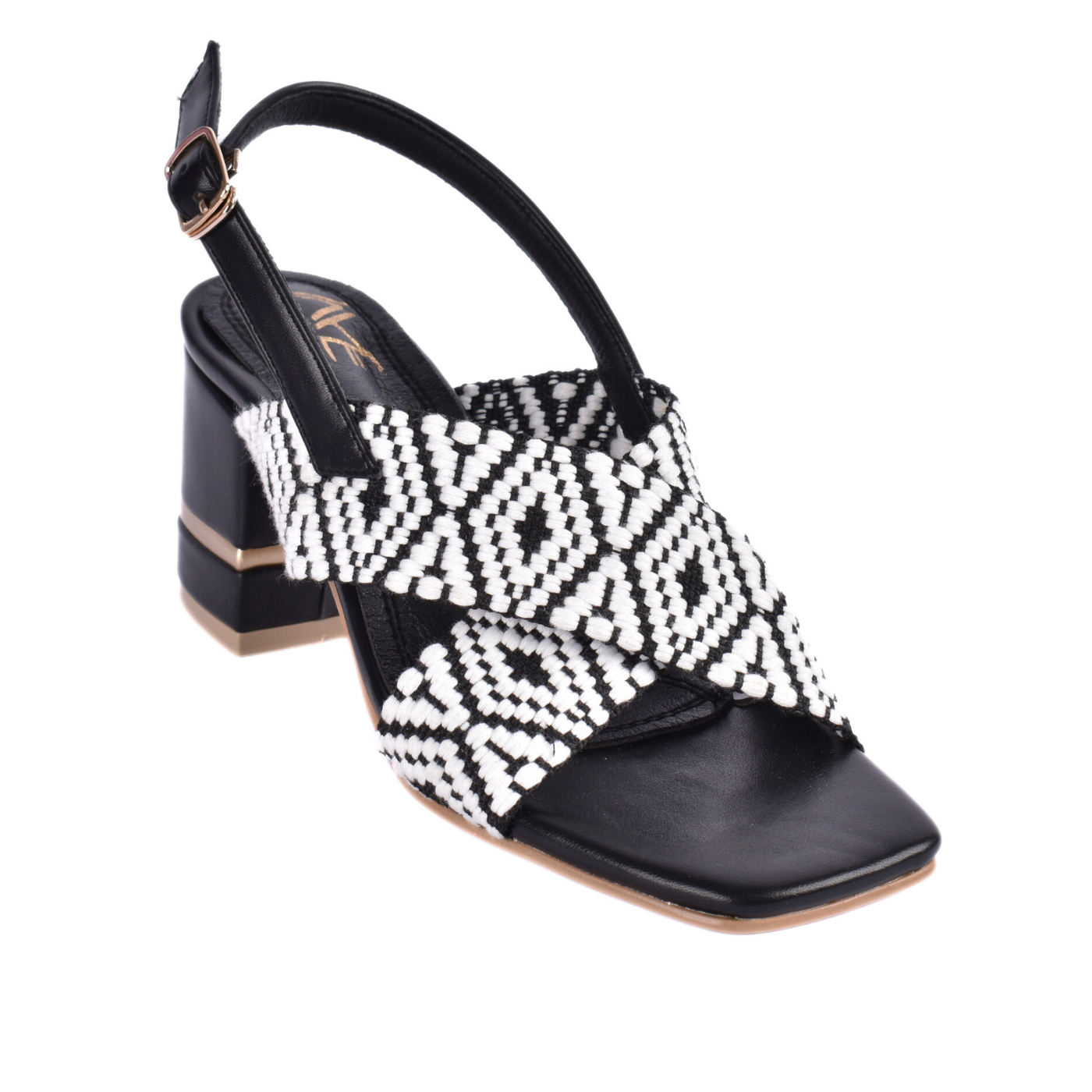 Elegant Cross-Strap Sandal Featuring A Beautifully Embellished Strap Black Melouk
