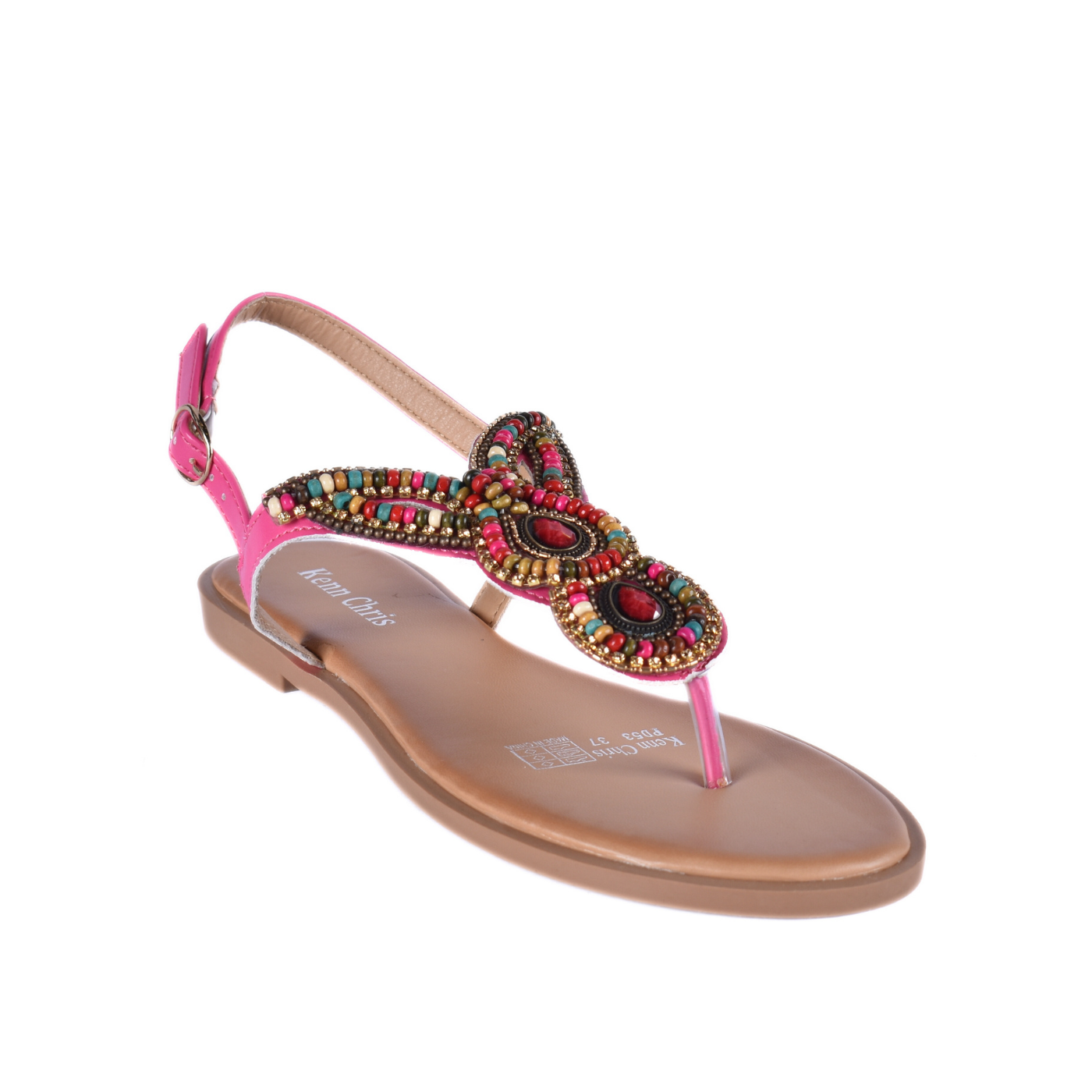 Flat Sandal With Details Fuchsia Melouk