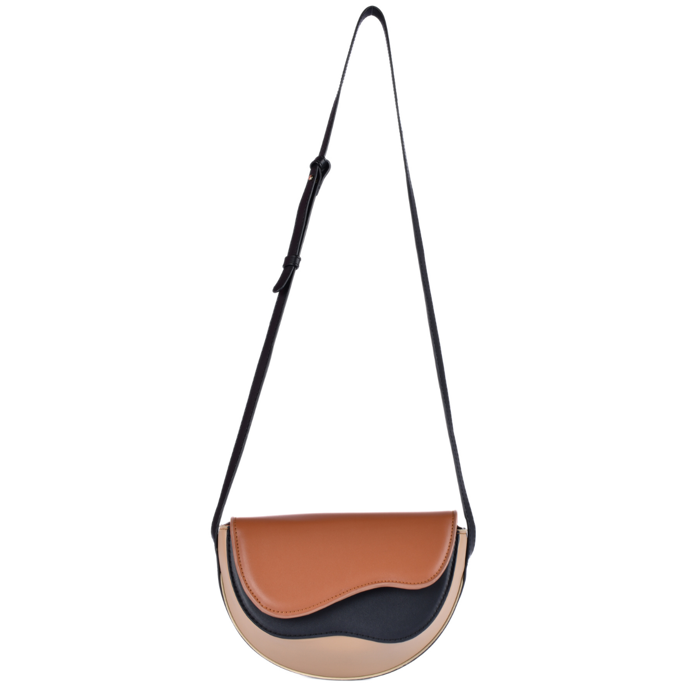 Leather Cross Body Bag Coffee Melouk