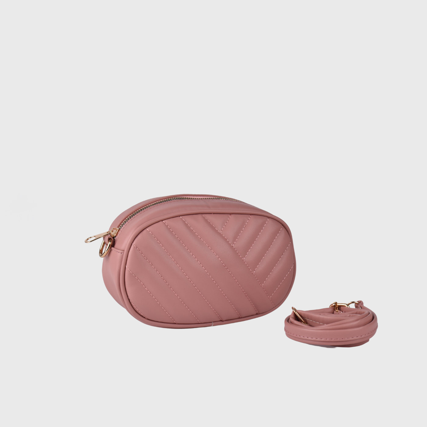 Light Pink Mini Leather Cross Body Bag Melouk