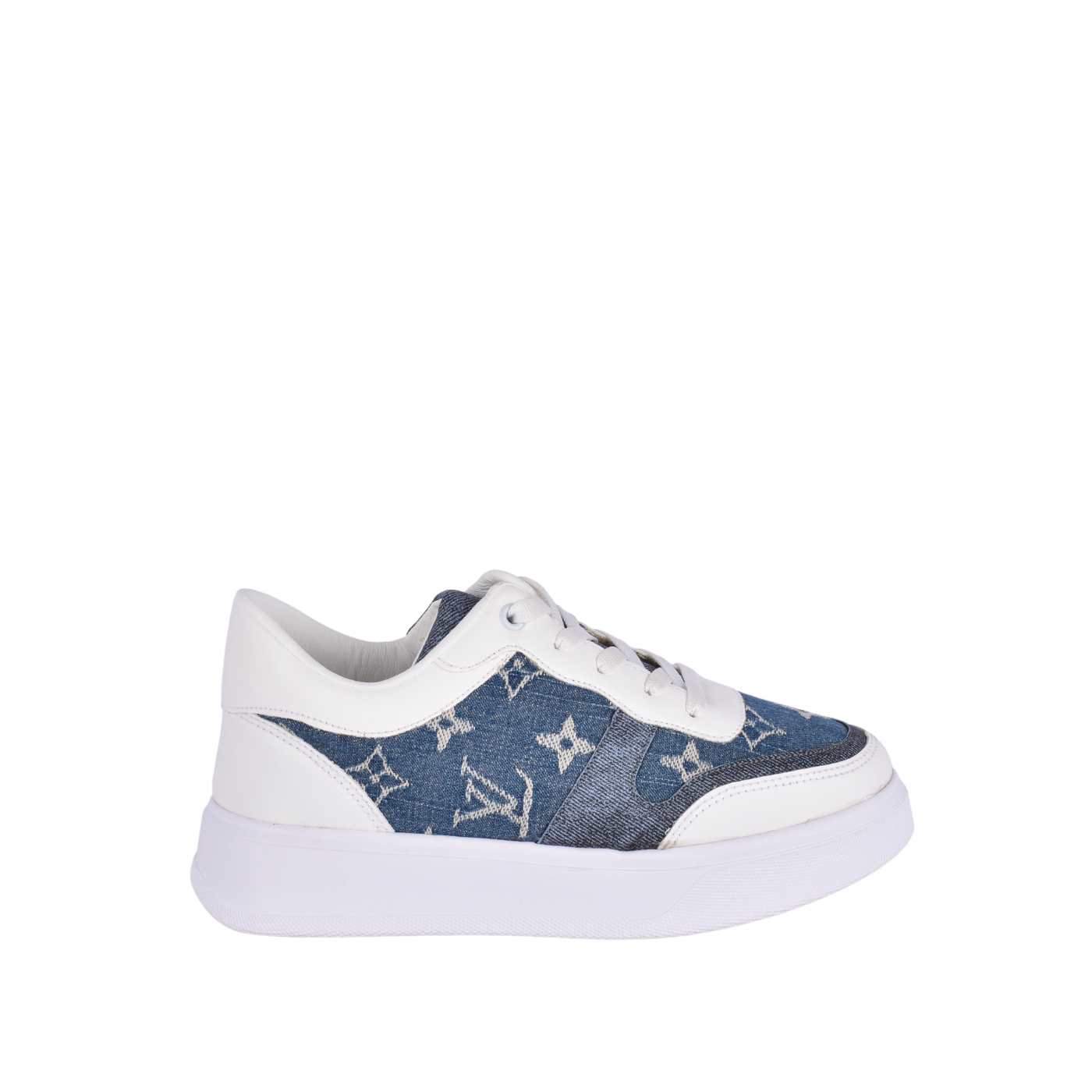 Fashionable Sneaker With Trims Blue Melouk