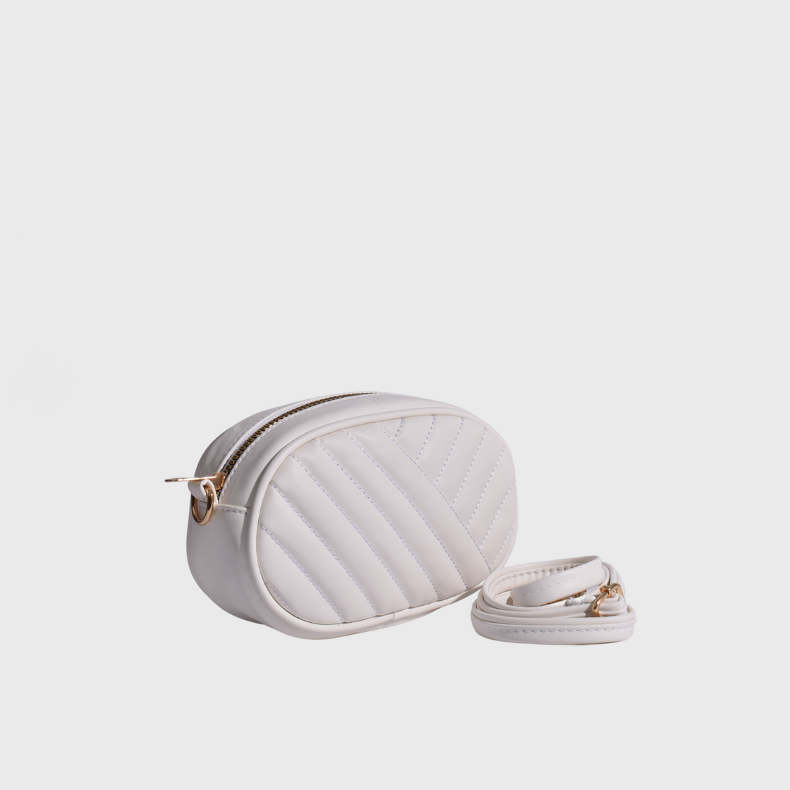 White Mini Leather Cross Body Bag