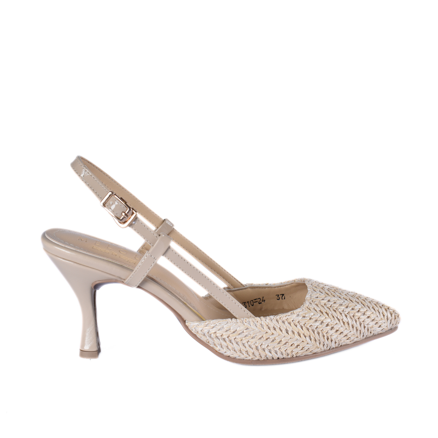 Intercciato Semi Squared Heeled Sandal