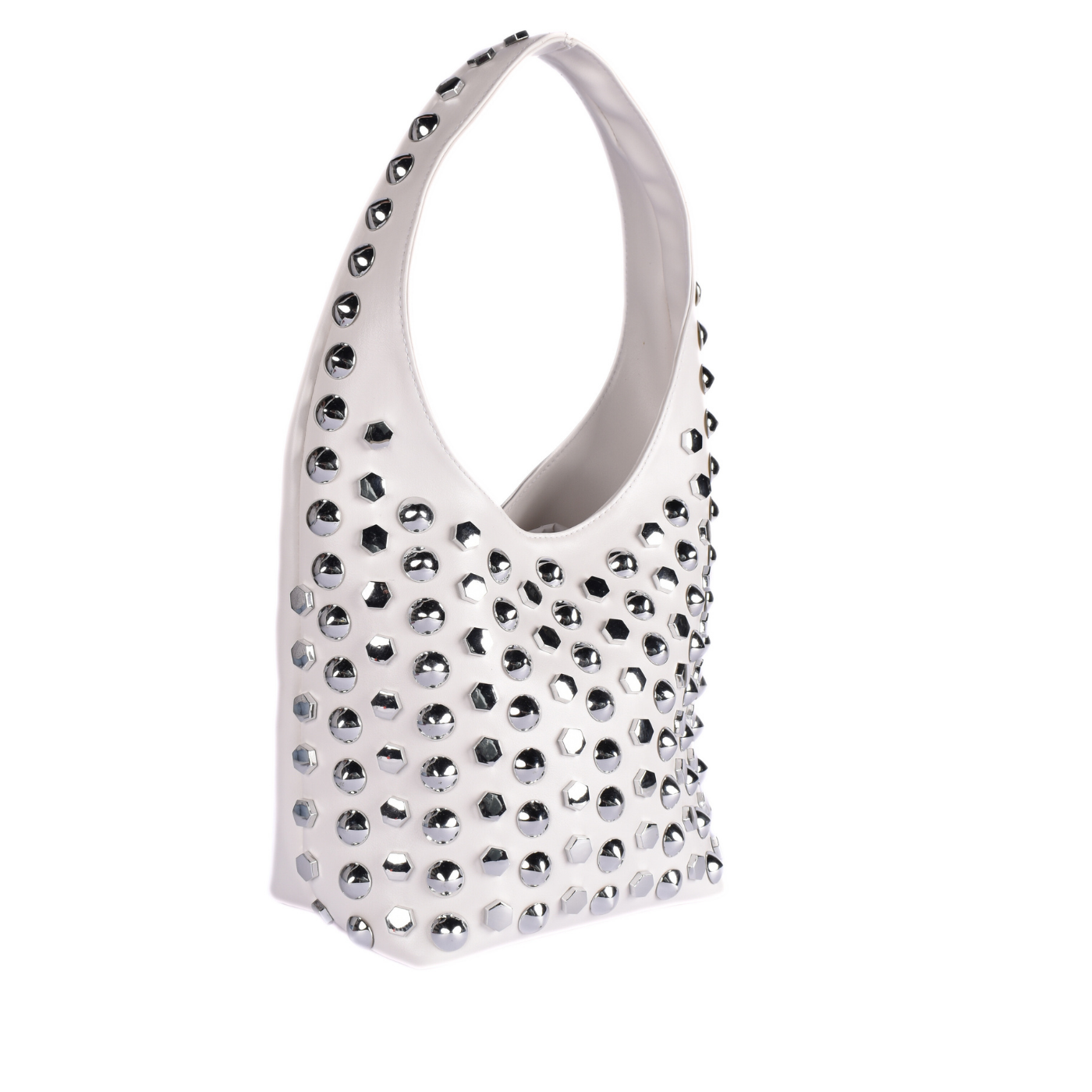 Strass Shoulder Bag With Details White Melouk