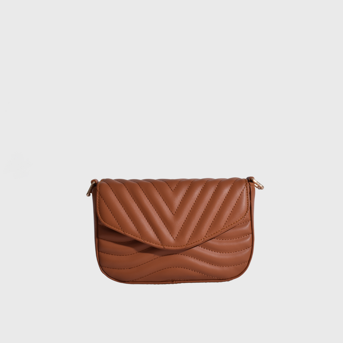 Havana Leather Mini Bag With Zipper