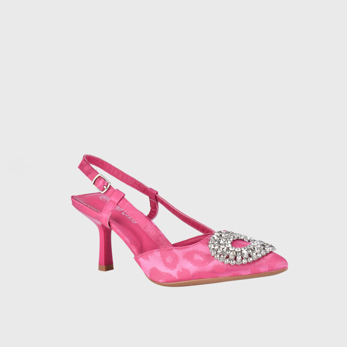 Sandal Buckle Mule With Slingback Strap Fuchsia