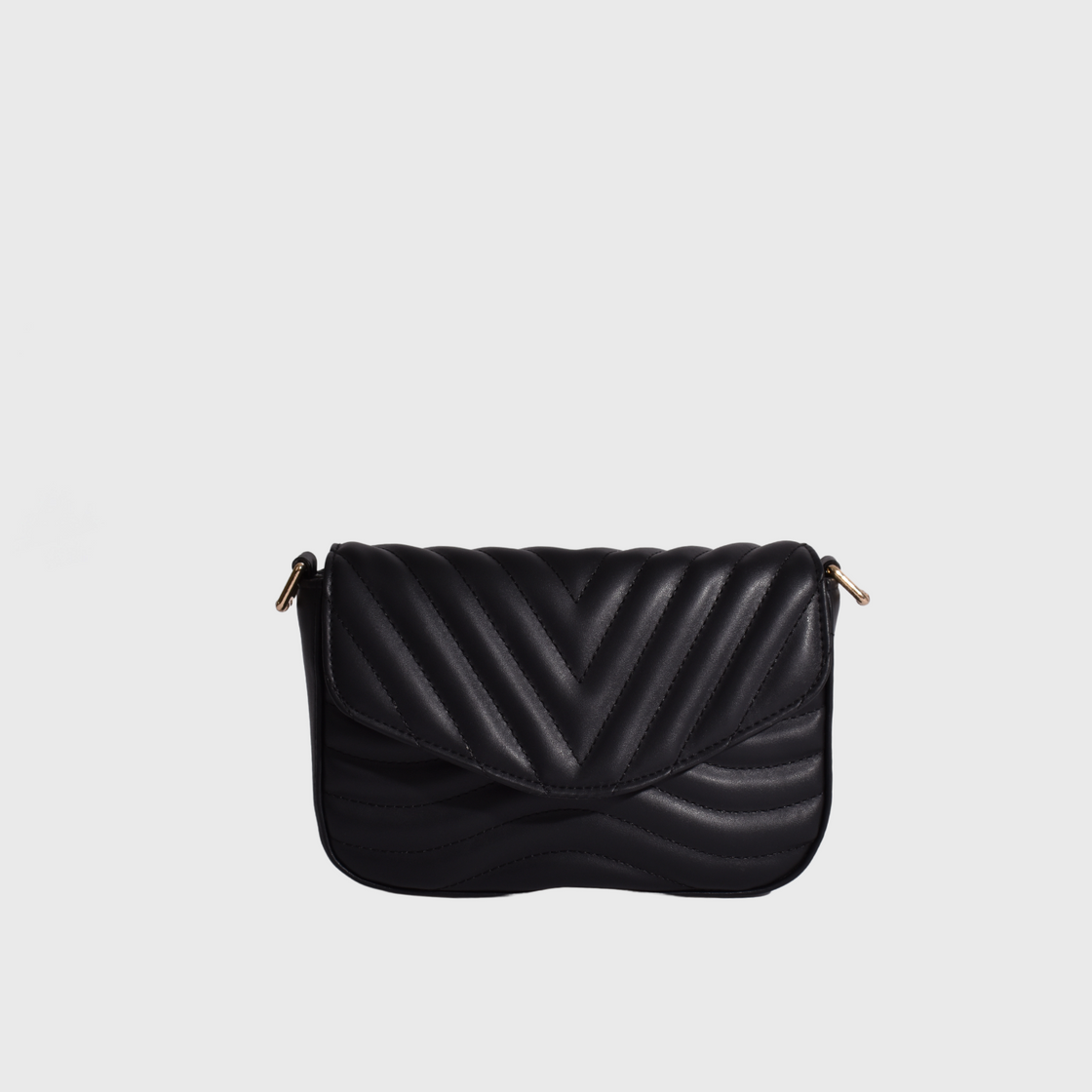 Black Leather Mini Bag With Zipper