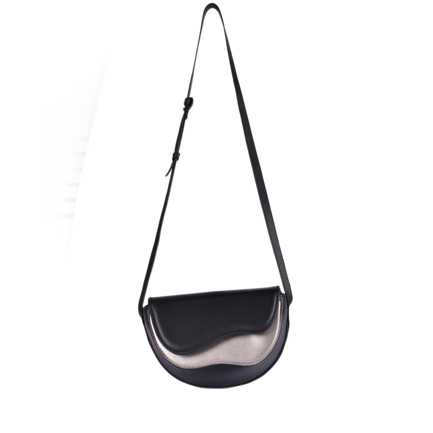 Leather Cross Body Bag Black Melouk