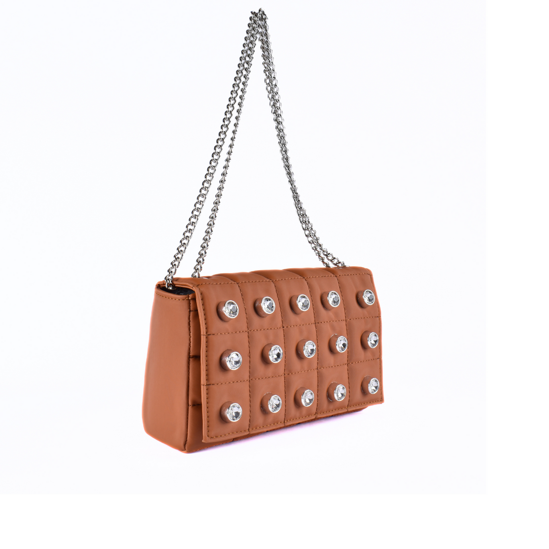 Quilted Shoulder Bag with Studs