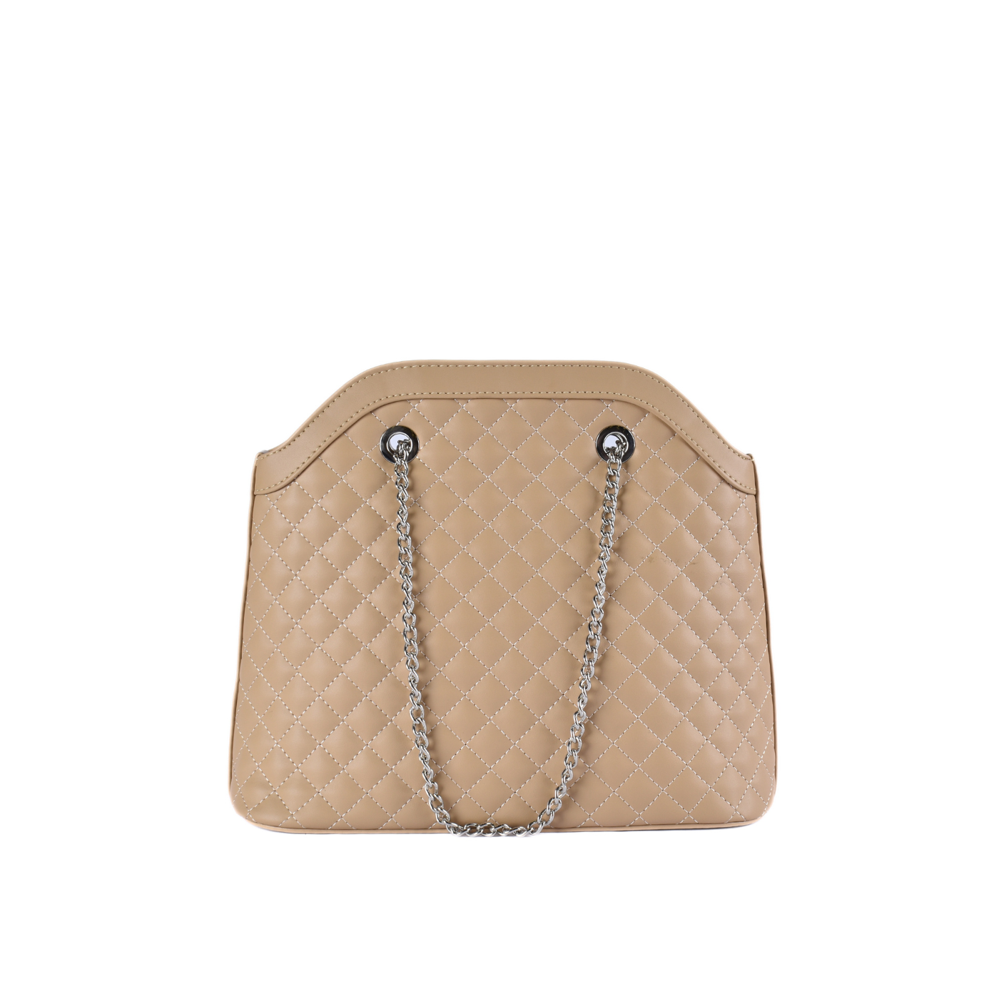 Embossed Leather Shoulder Bag Beige Melouk