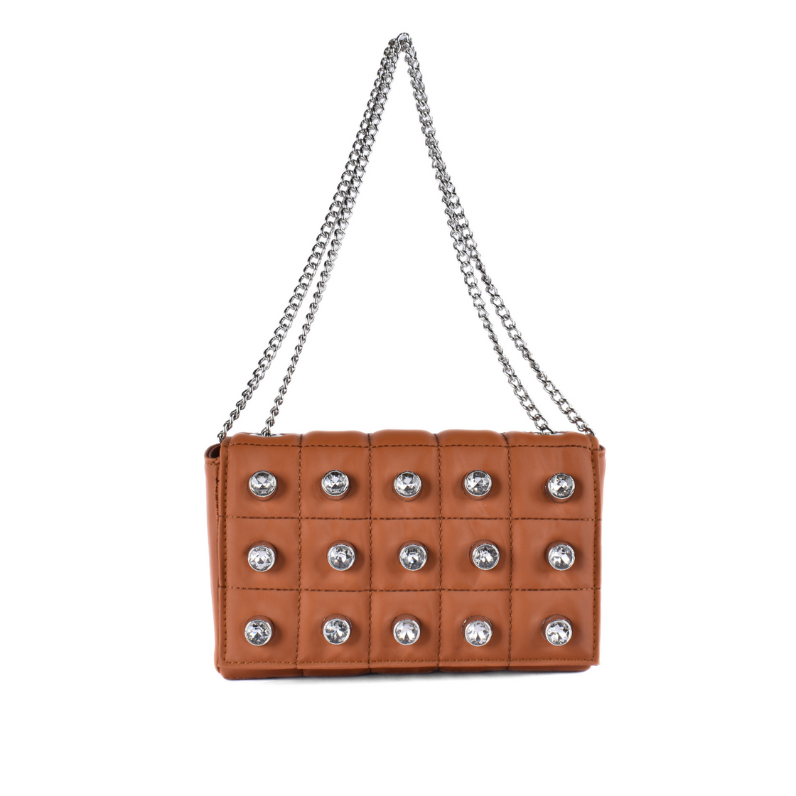 Quilted Shoulder Bag with Studs