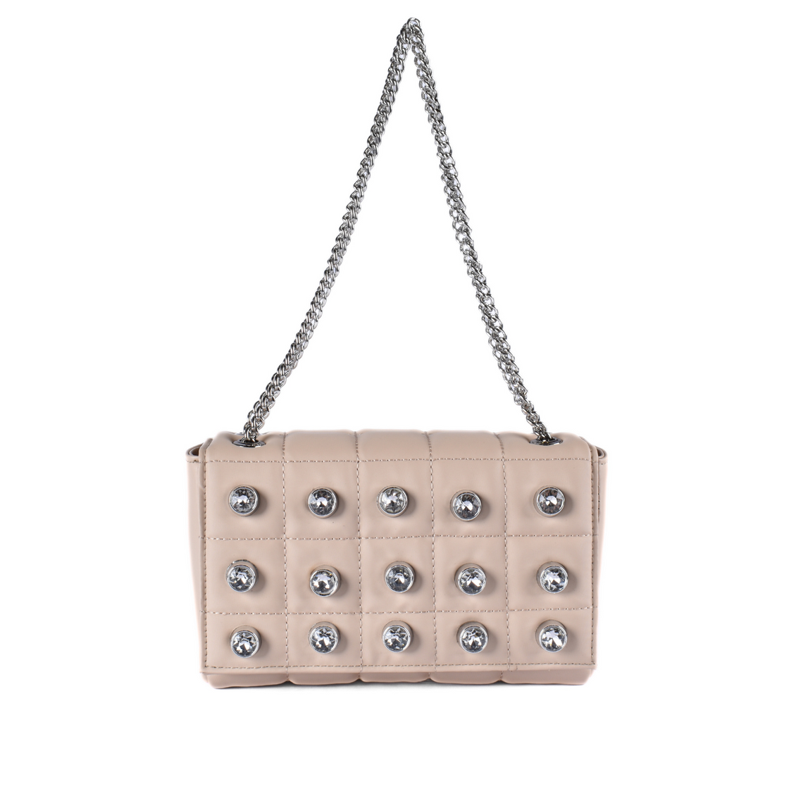 Quilted Shoulder Bag with Studs