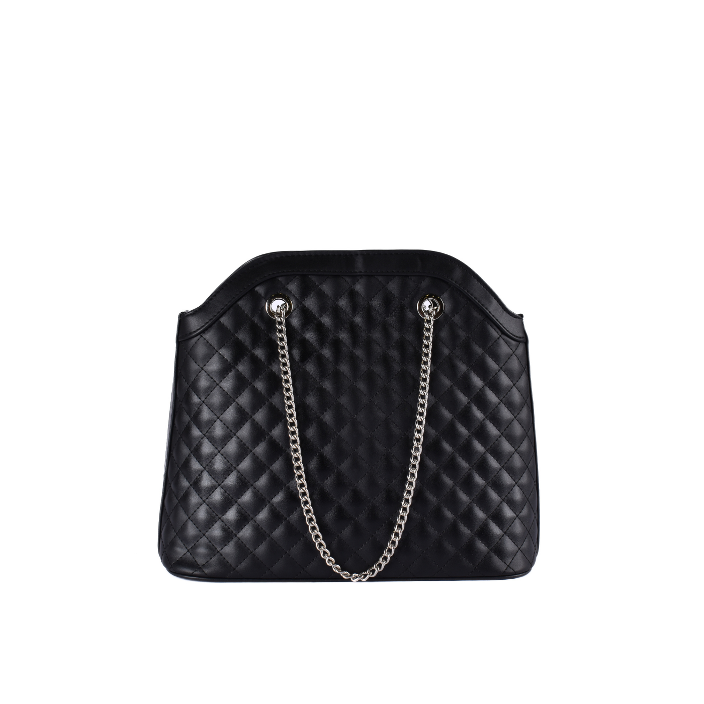 Embossed Leather Shoulder Bag Black Melouk