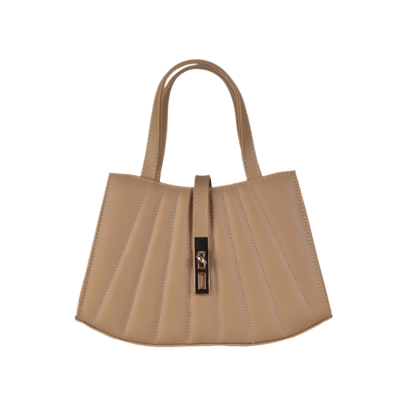Leather Handbag With Handle Beige Melouk