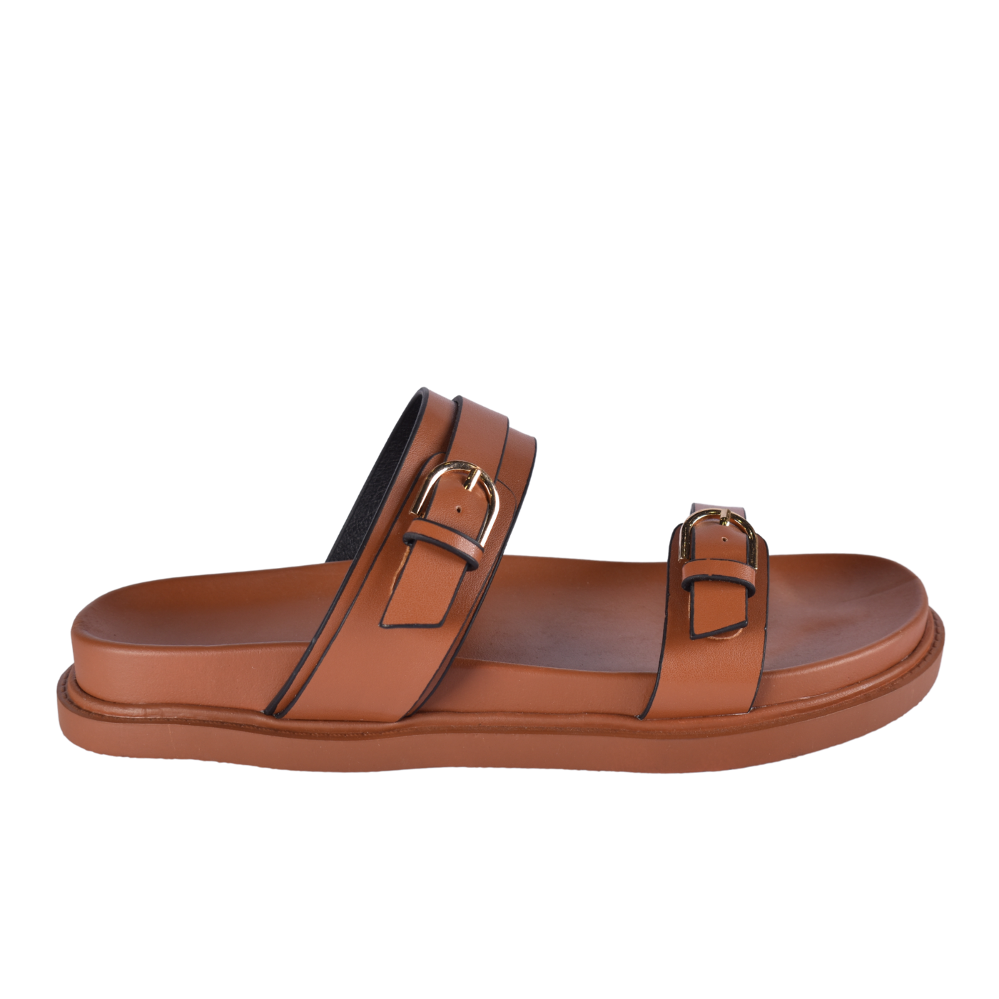 Straps Flat Slippers With Details Melouk