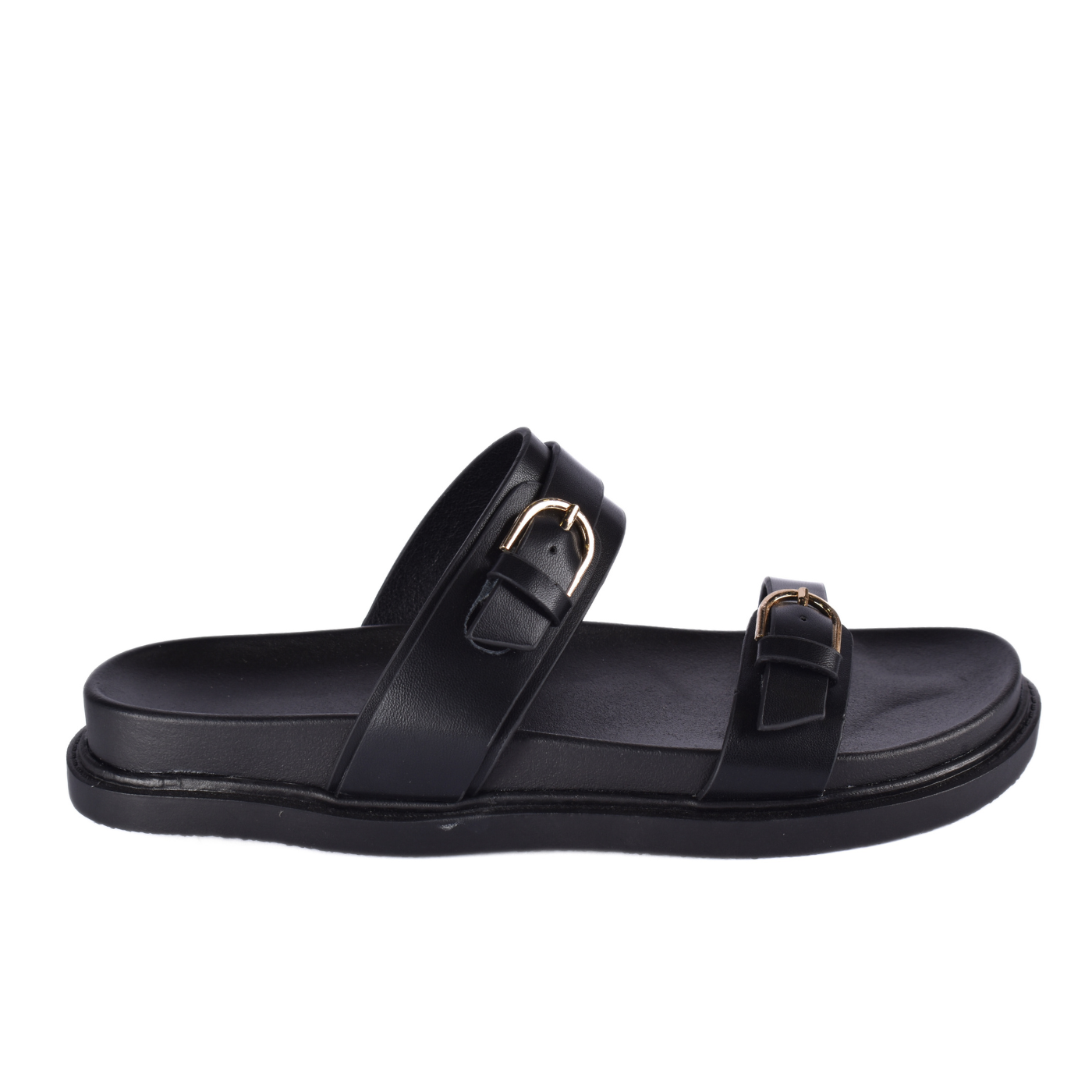 Straps Flat Slippers With Details Melouk