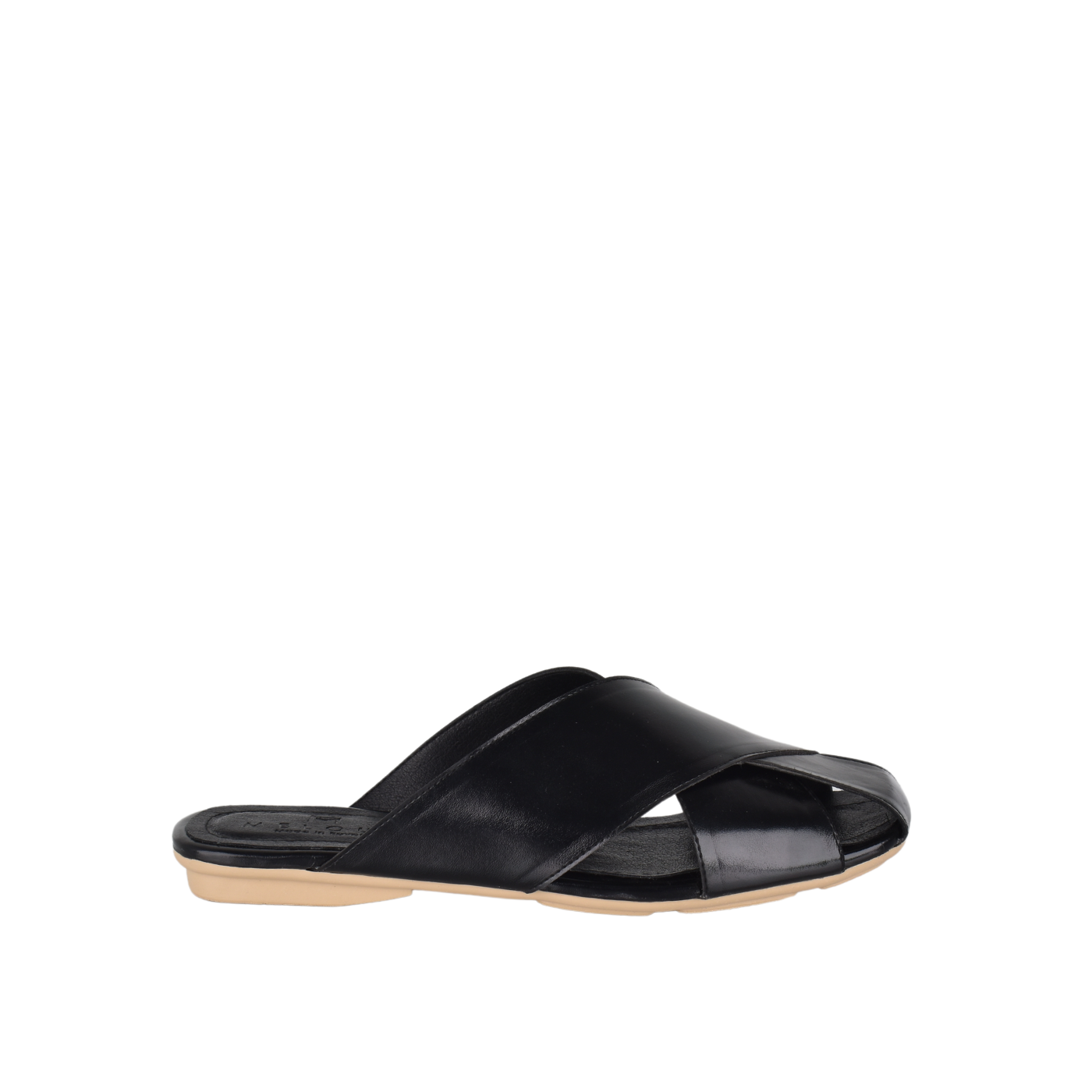 Slipper Flat Shiny With Cross Straps