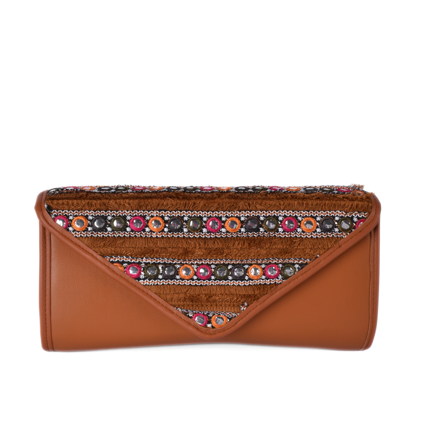 Mini Leather Clutch with Strass