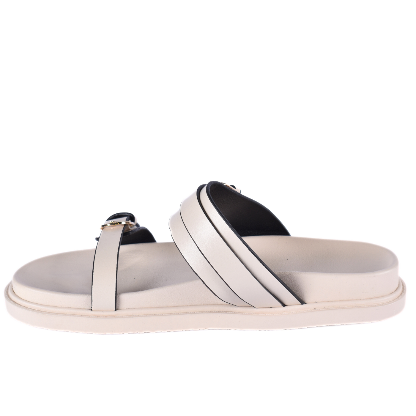 Straps Flat Slippers With Details Melouk