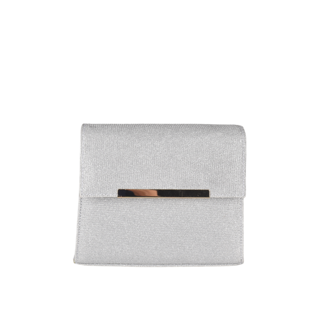 Simple Leather Silver Clutch