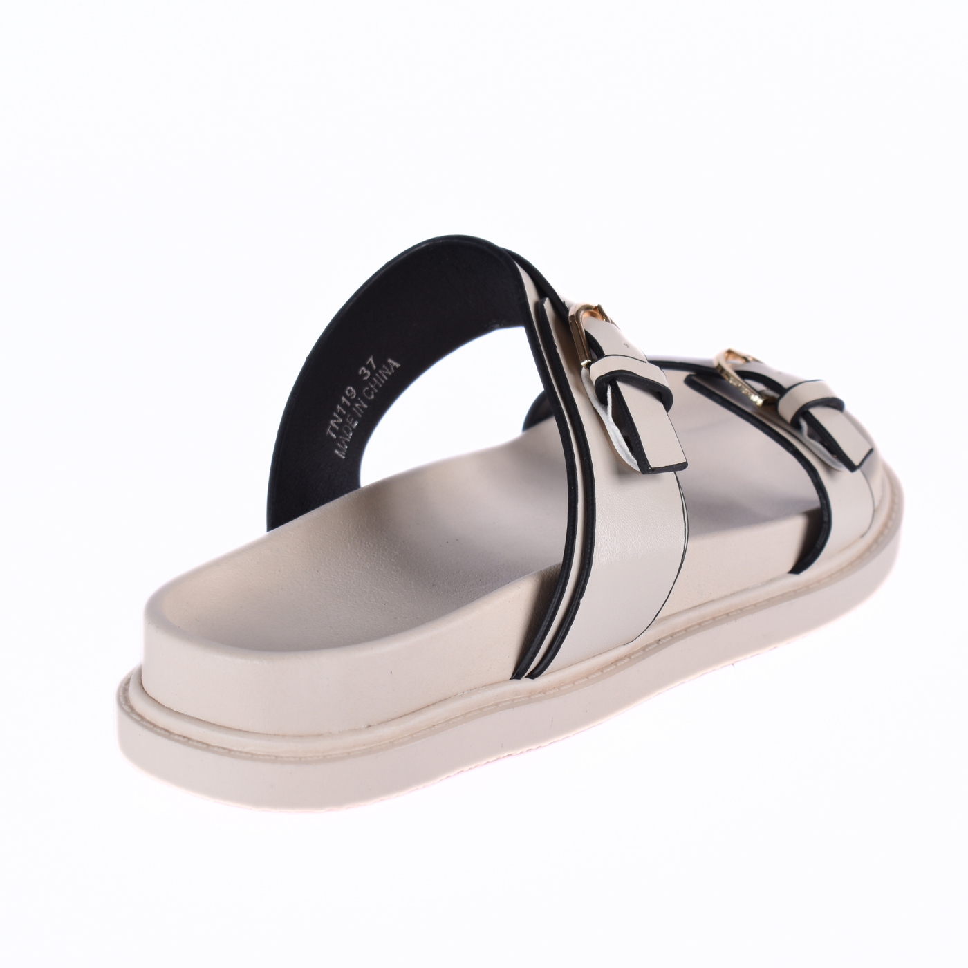 Straps Flat Slippers With Details Melouk