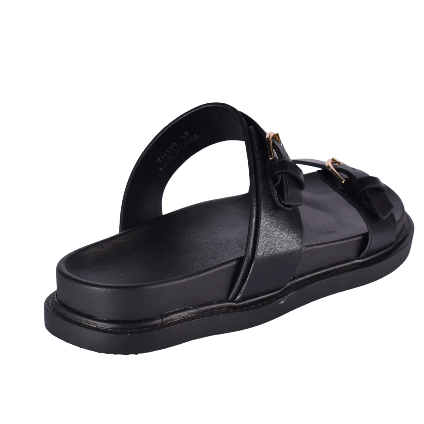 Straps Flat Slippers With Details Melouk