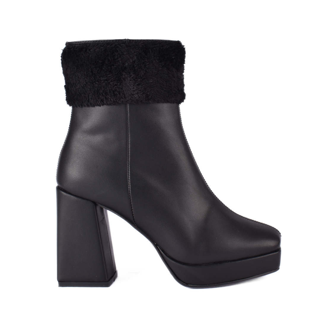 Simple Flat Leather Ankle Boot With Buckle