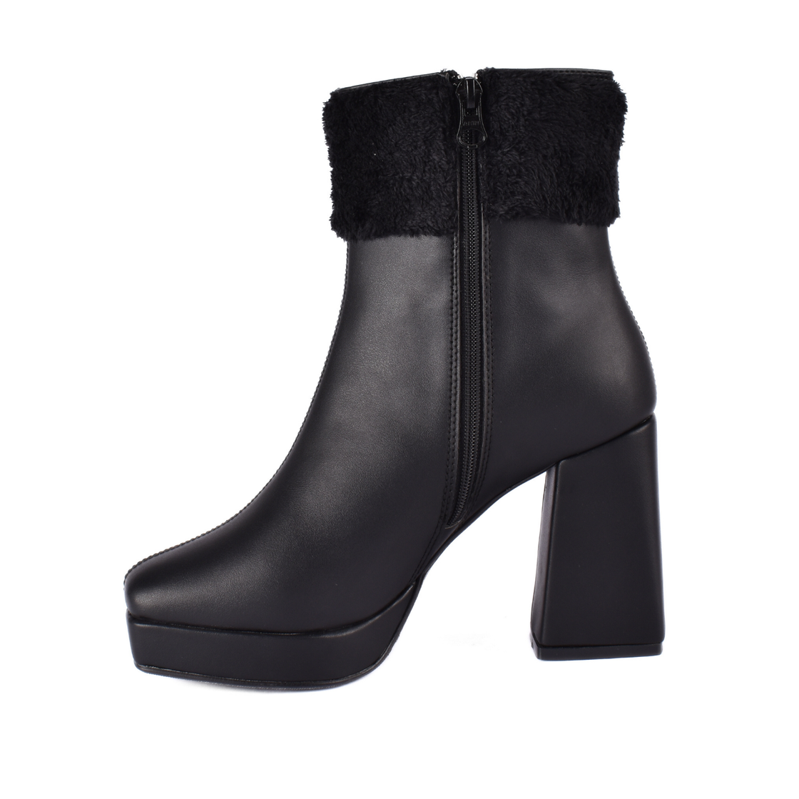 Simple Flat Leather Ankle Boot With Buckle