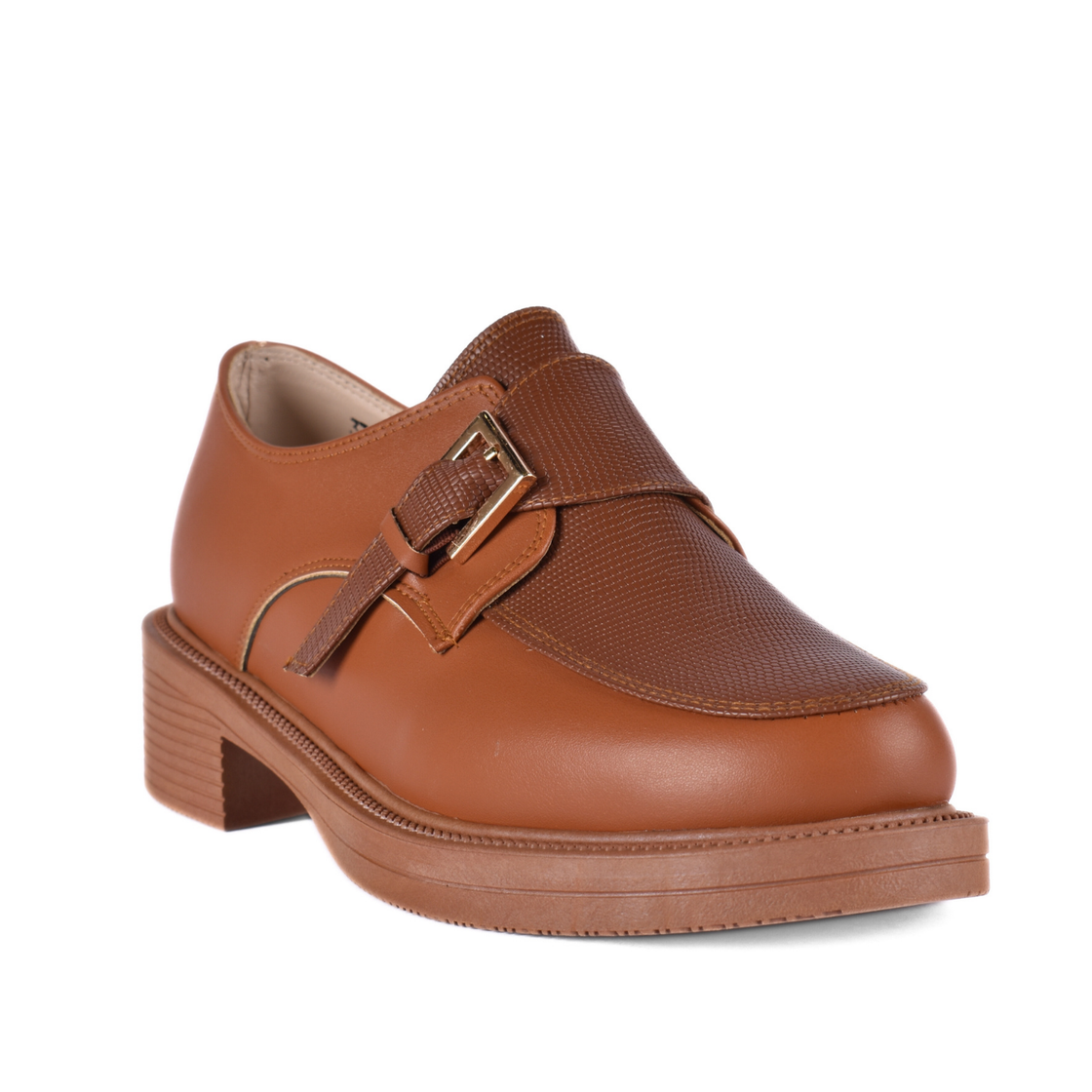 Stiched Leather Flat Loafers