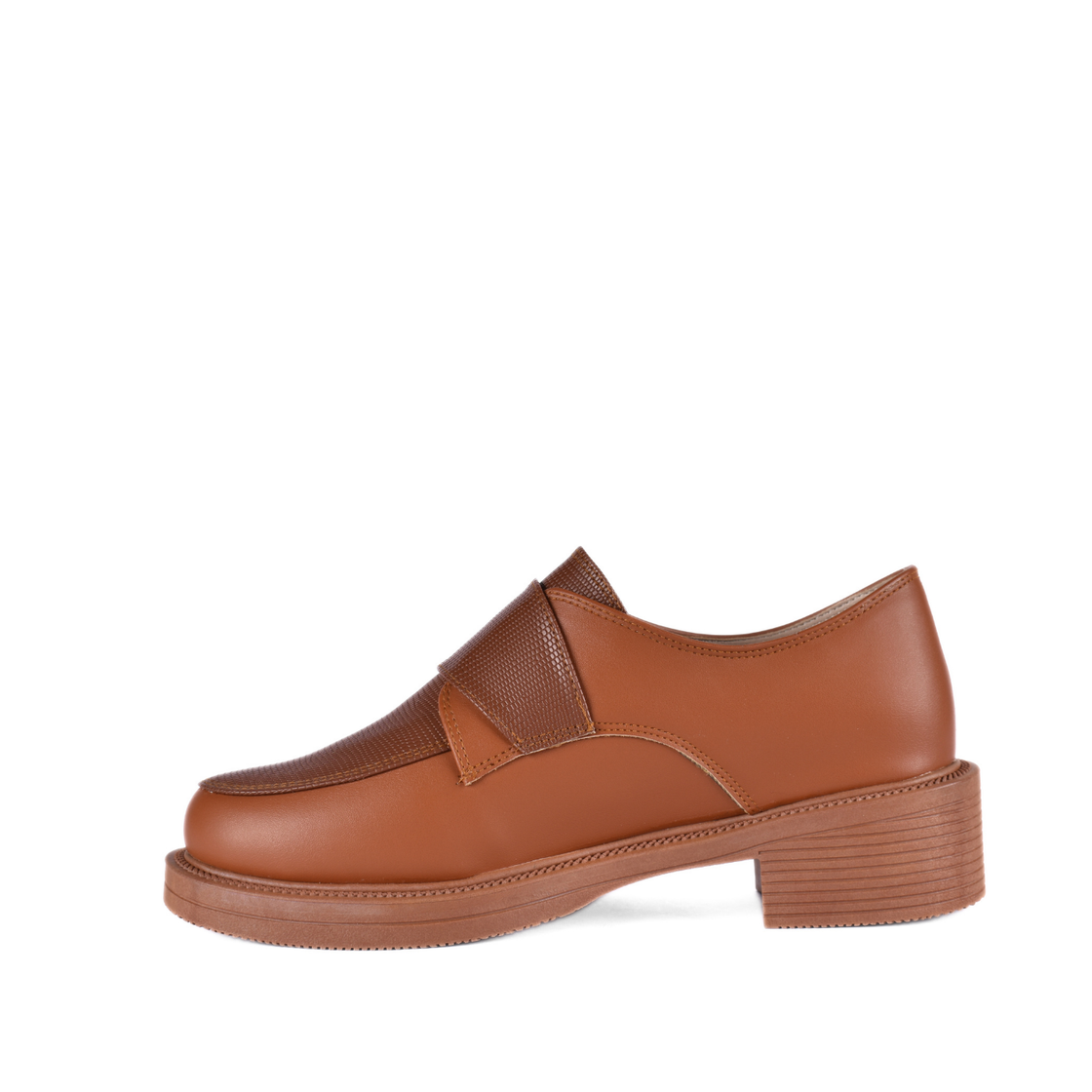 Stiched Leather Flat Loafers