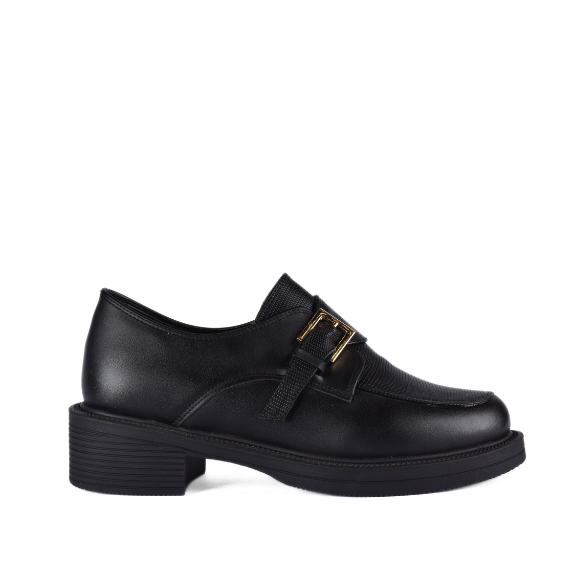 Stiched Leather Flat Loafers