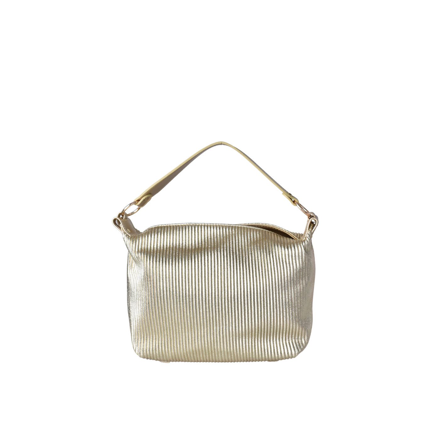 Embossed Leather Shoulder Bag with Details