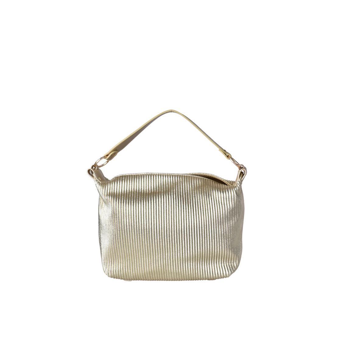 Embossed Leather Shoulder Bag with Details