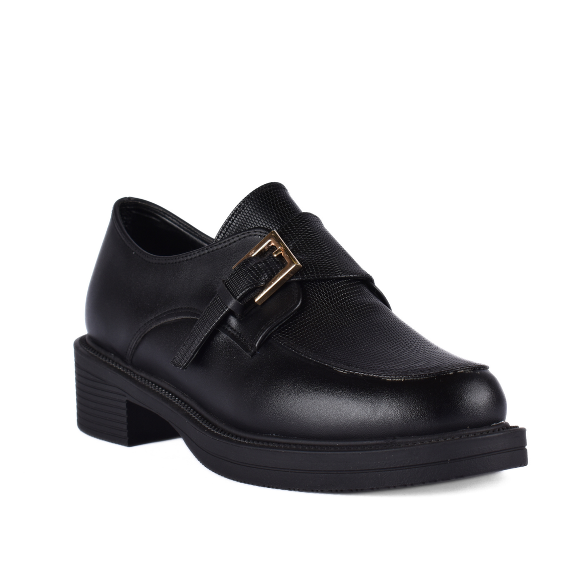 Stiched Leather Flat Loafers