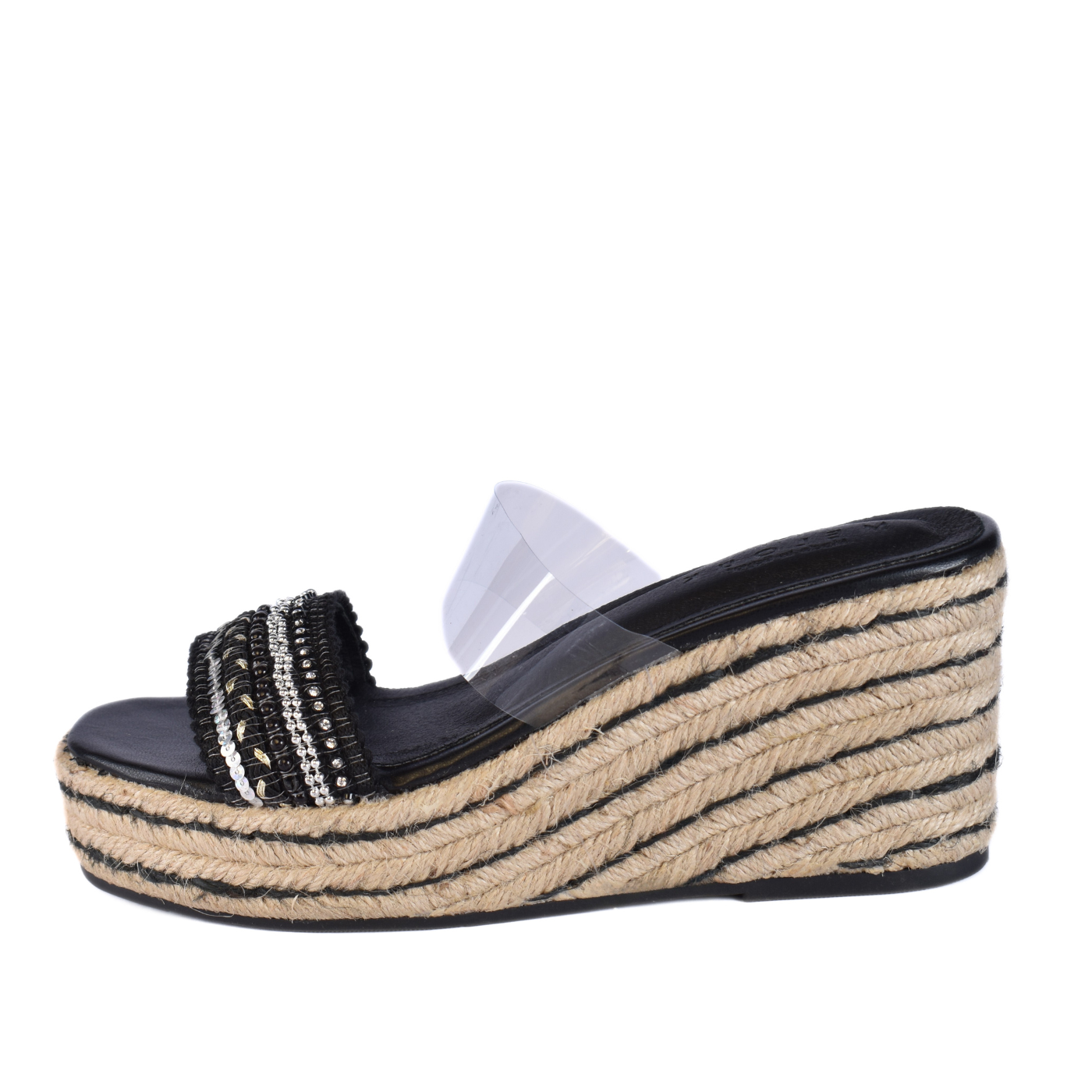 Transparent Slipper Heeled With Strap Details Melouk