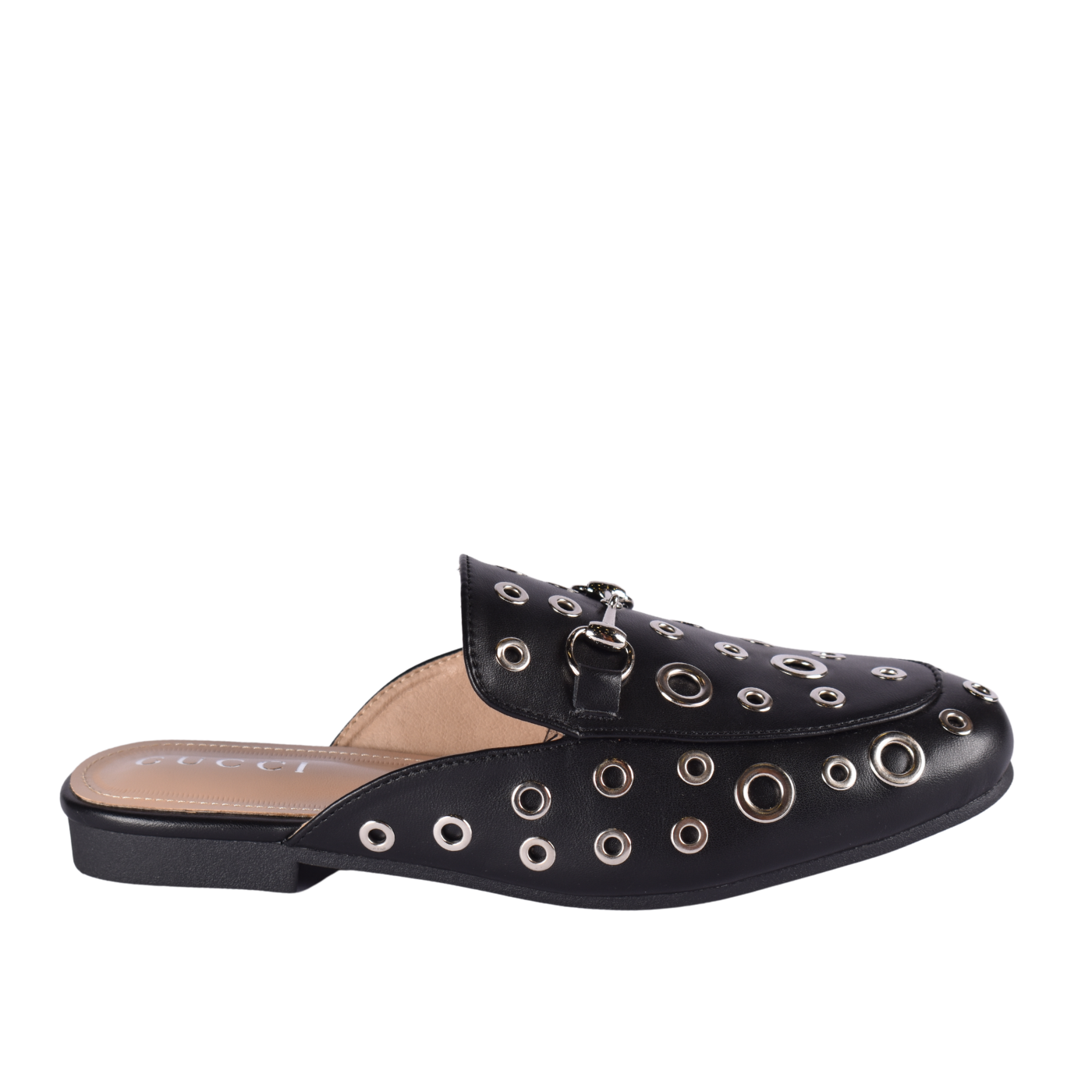 Trendy Slip-On Flats with Circular Buckle Accent Melouk