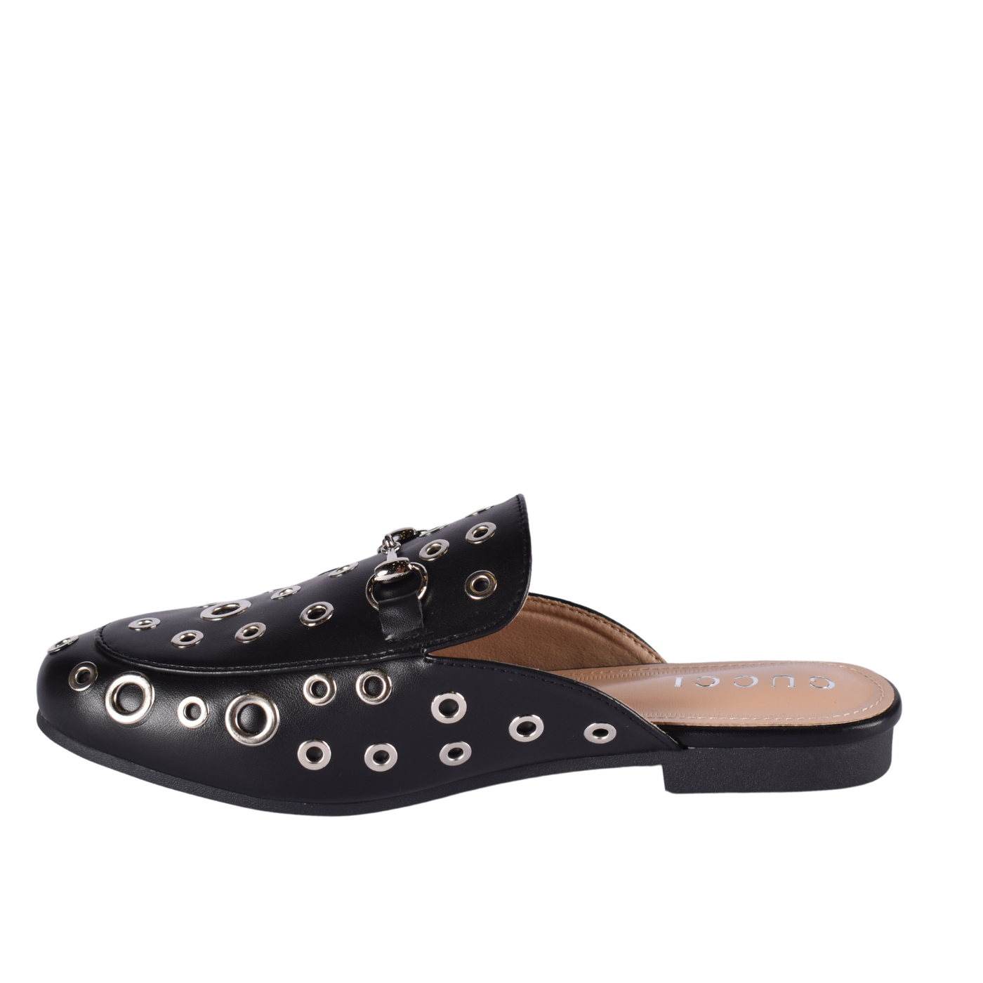 Trendy Slip-On Flats with Circular Buckle Accent Melouk