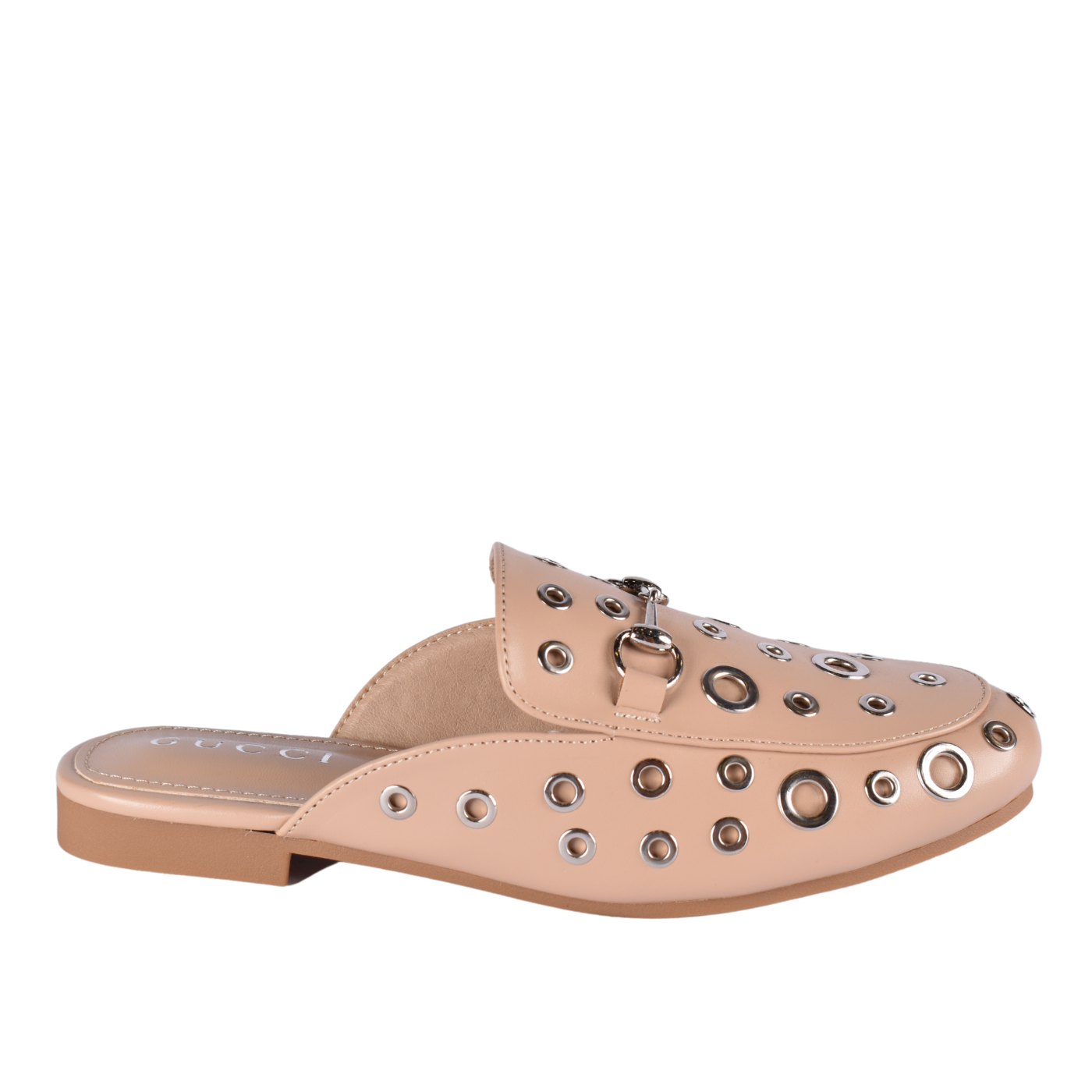 Trendy Slip-On Flats with Circular Buckle Accent Melouk