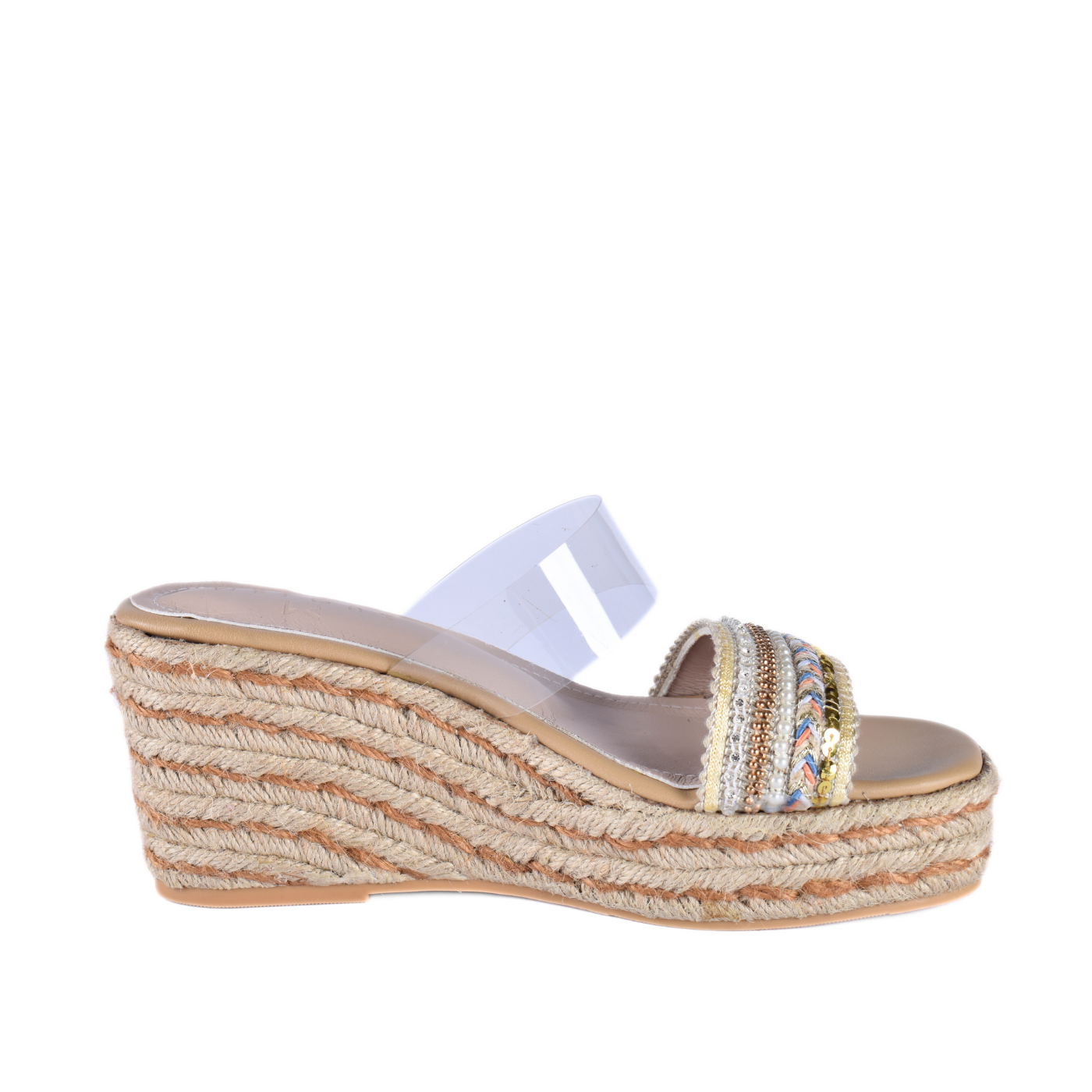 Transparent Slipper Heeled With Strap Details Melouk