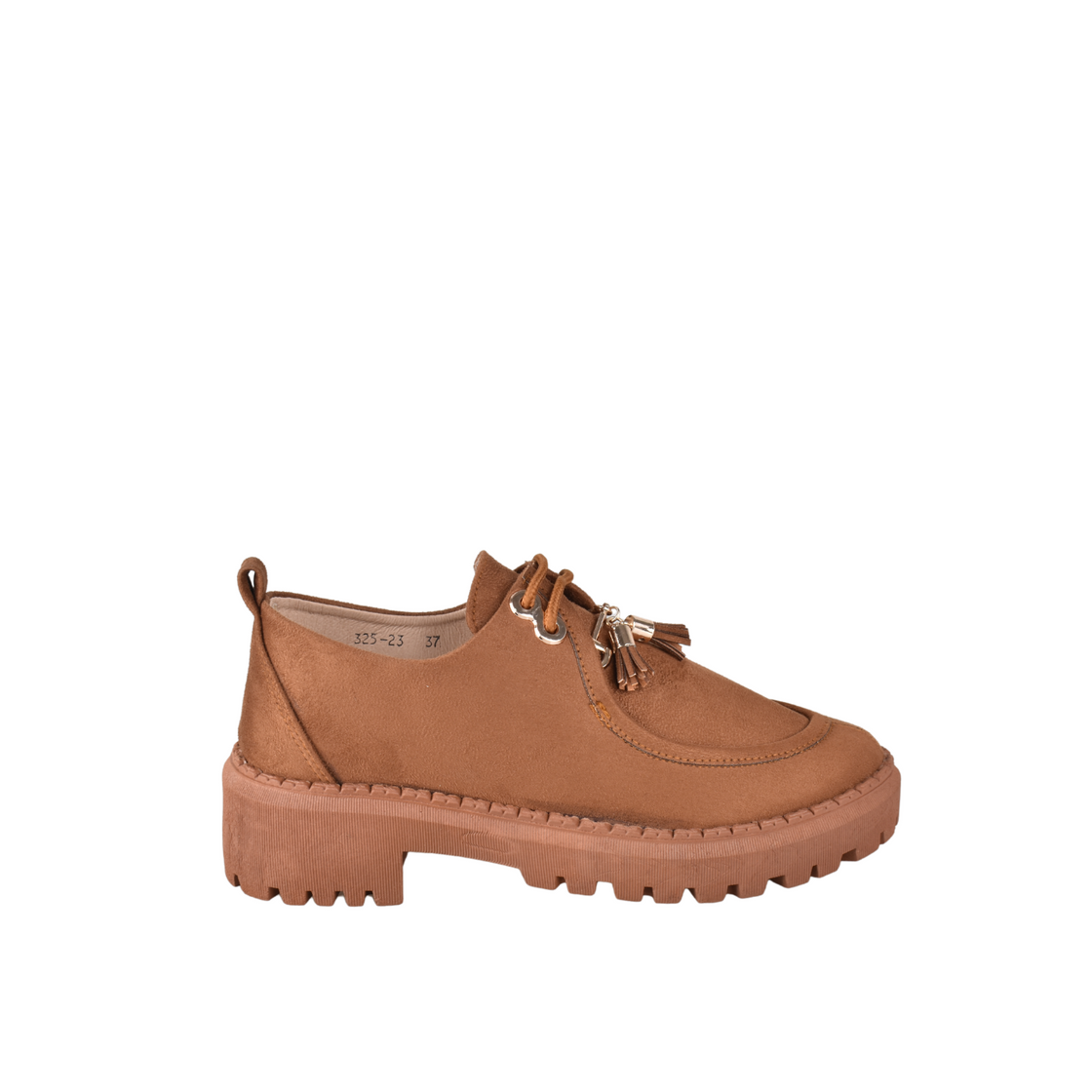 Flatform loafer made from Suede with fringe