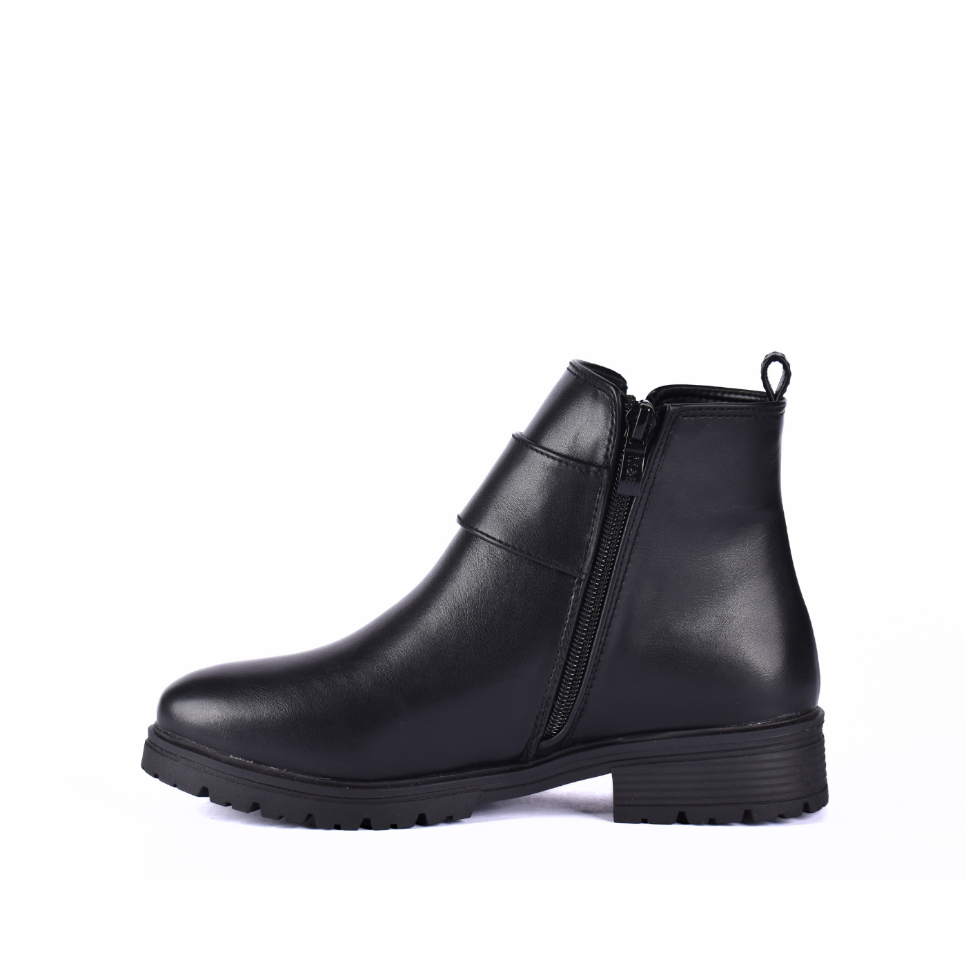 Leather Half Boot With Shiny Stones