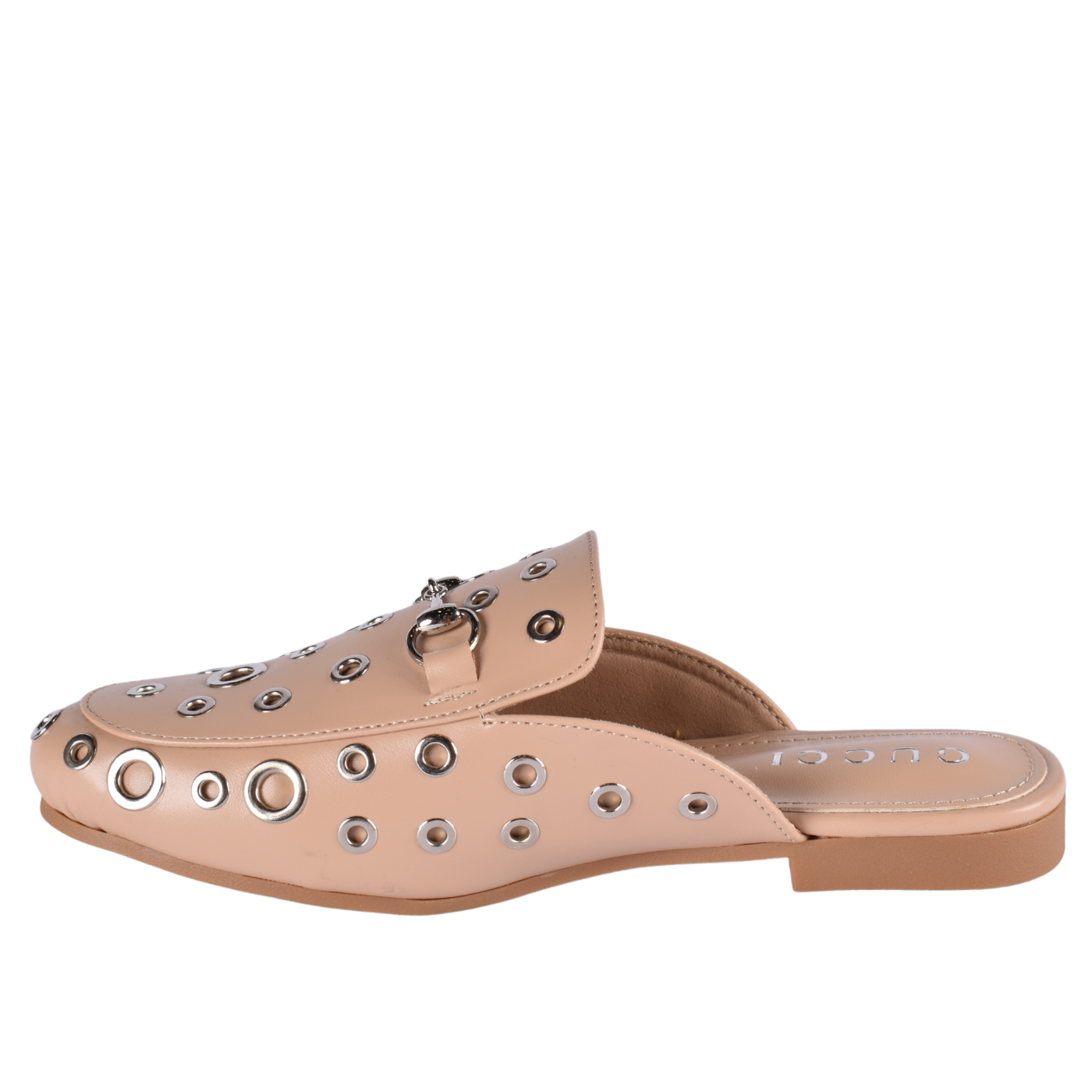 Trendy Slip-On Flats with Circular Buckle Accent Melouk