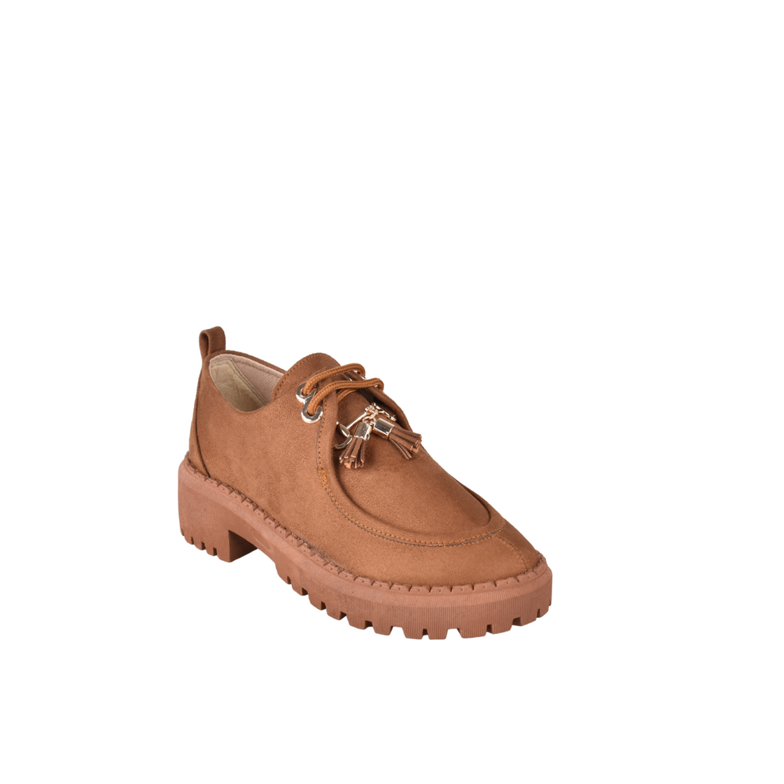 Flatform loafer made from Suede with fringe