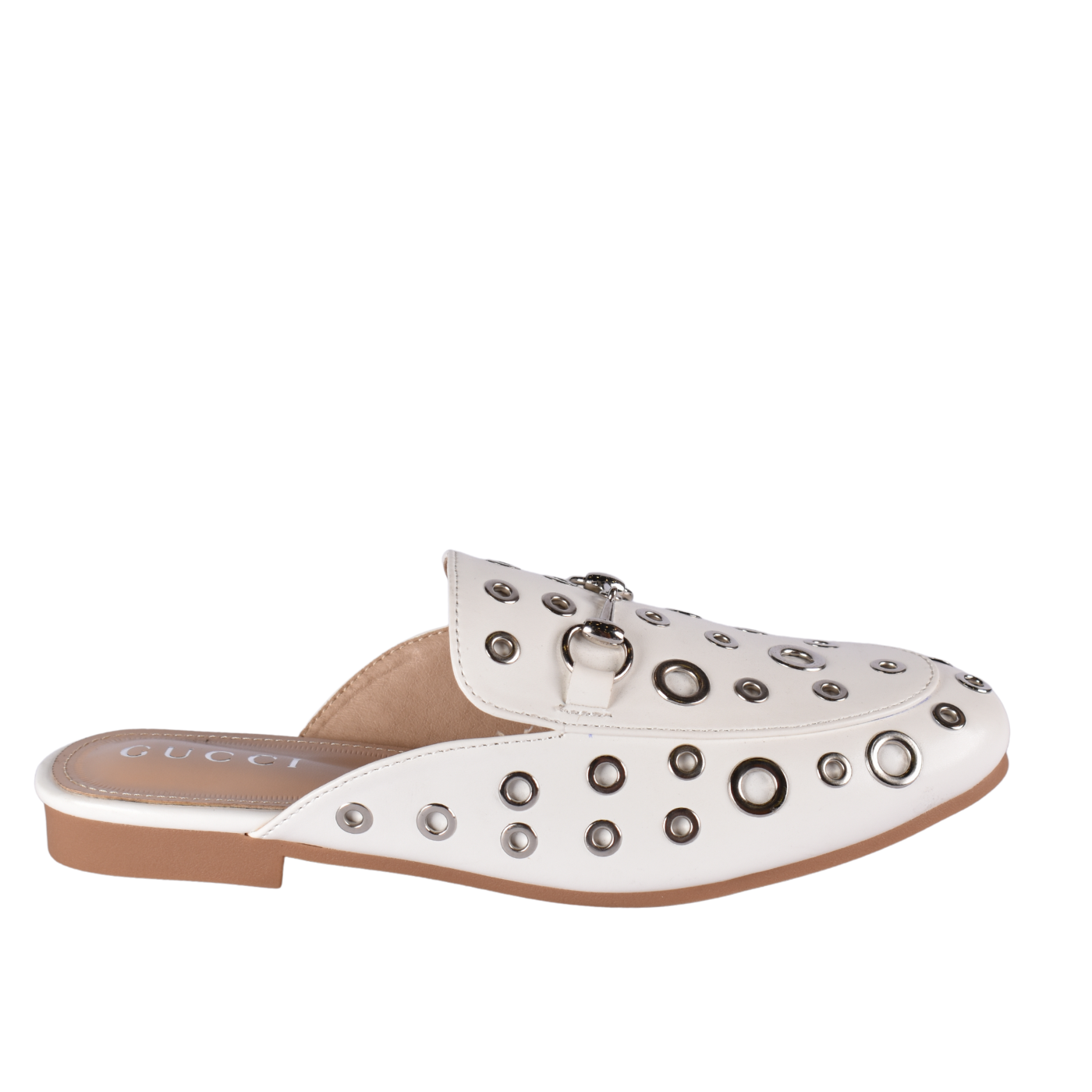 Trendy Slip-On Flats with Circular Buckle Accent Melouk