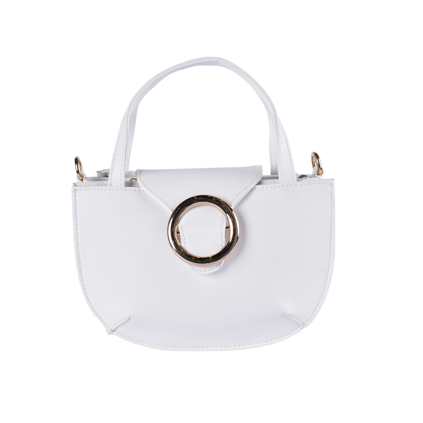 Simple Crossbody Bag With Studs White Melouk